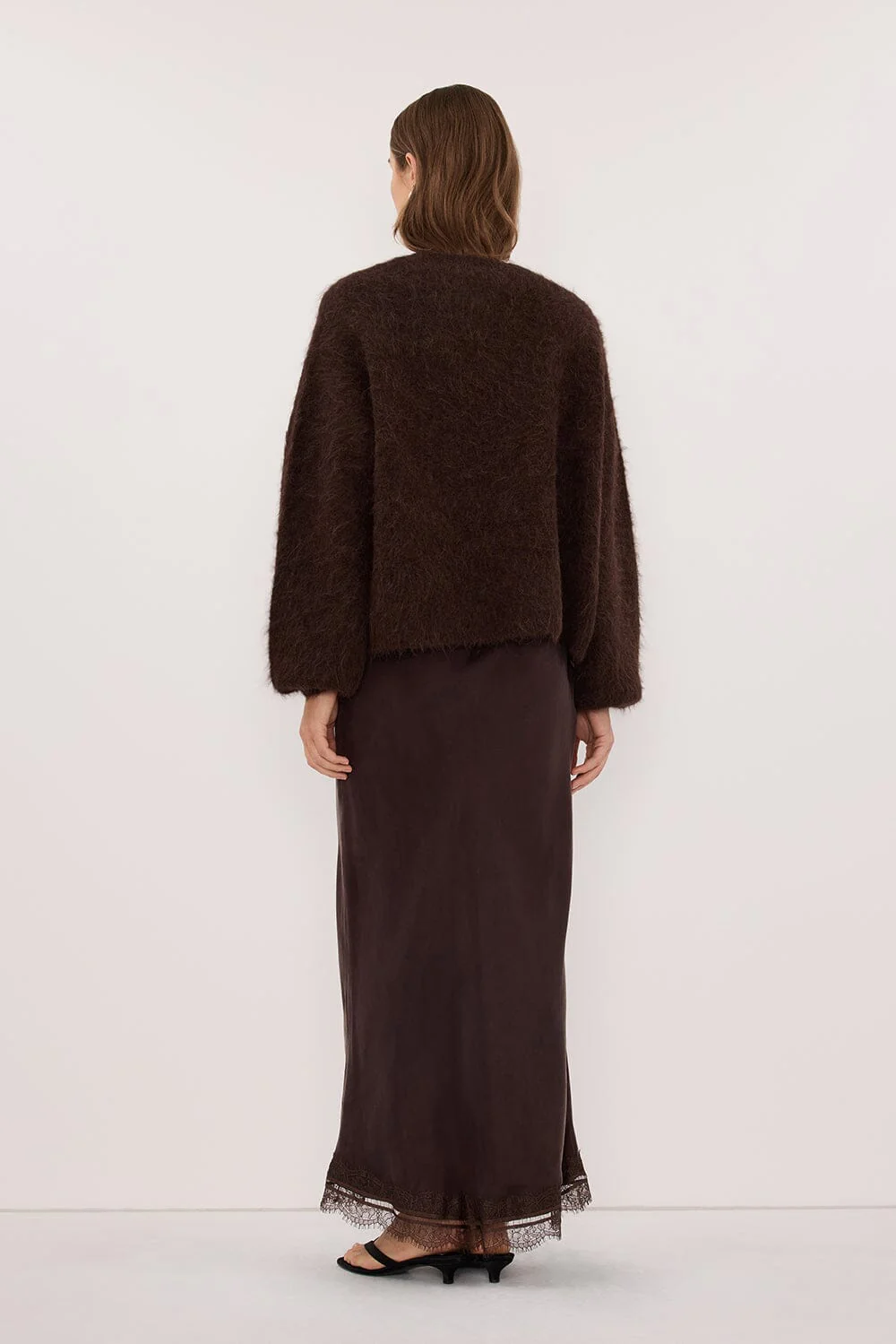 SALMA CHOC KNIT CARDIGAN - Image 4