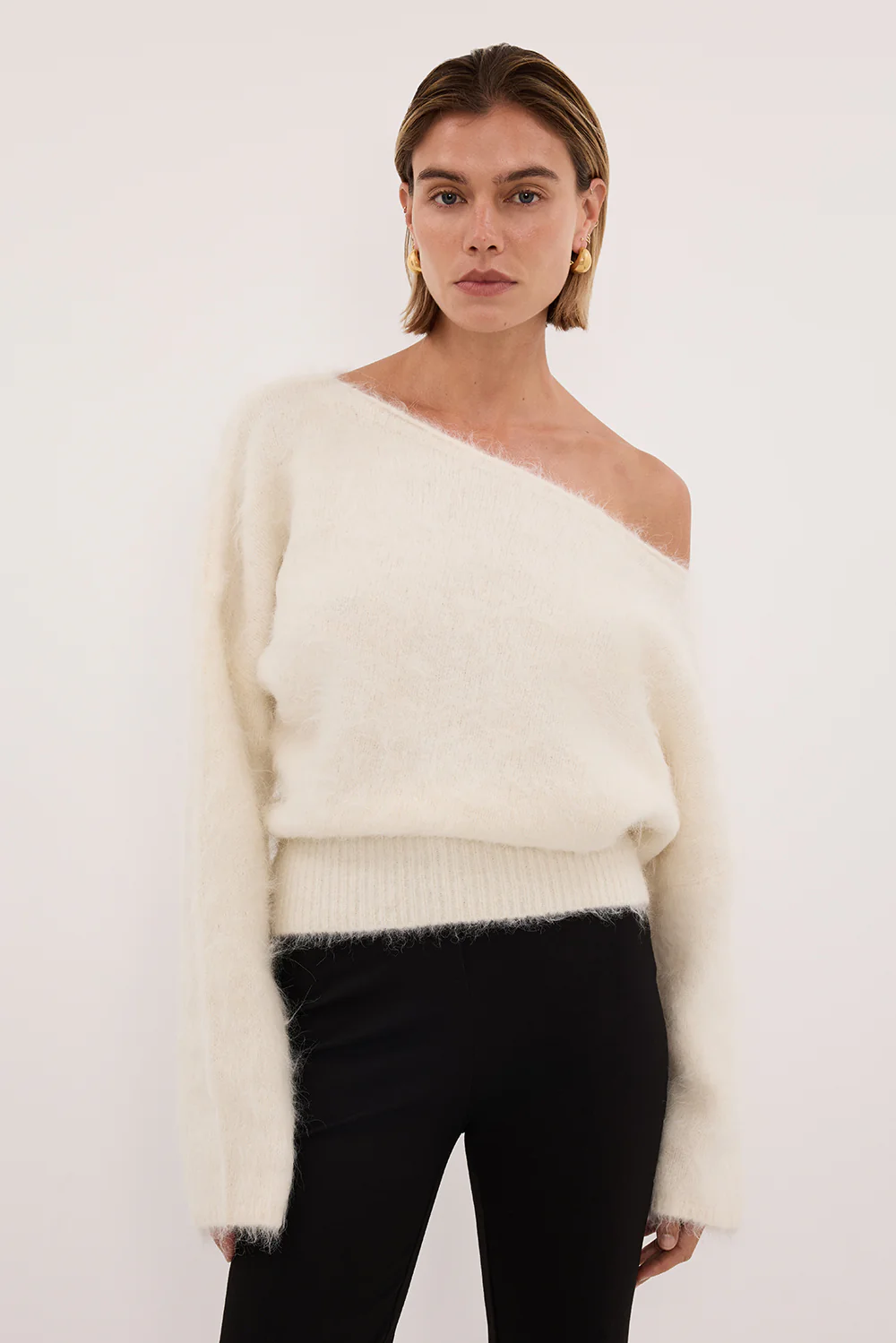 SALMA IVORY ASYM KNIT JUMPER - Image 2