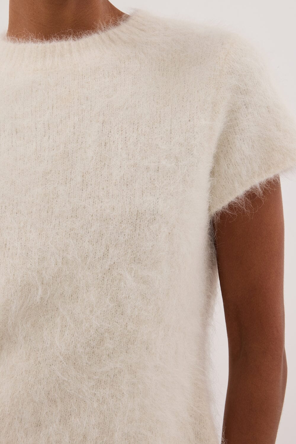 SALMA IVORY CAP SLEEVE KNIT TOP - Image 5