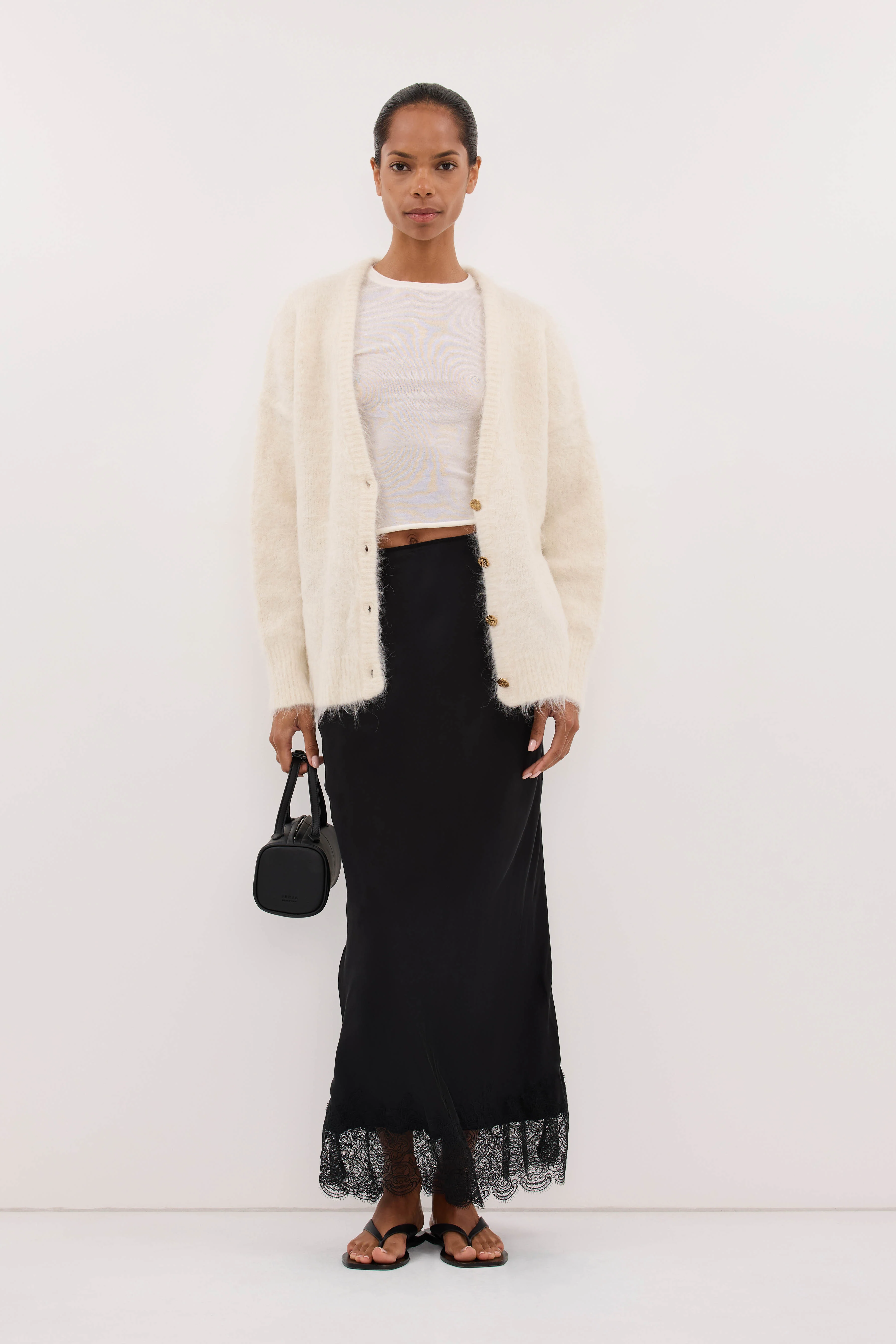 SALMA IVORY LONGLINE CARDIGAN