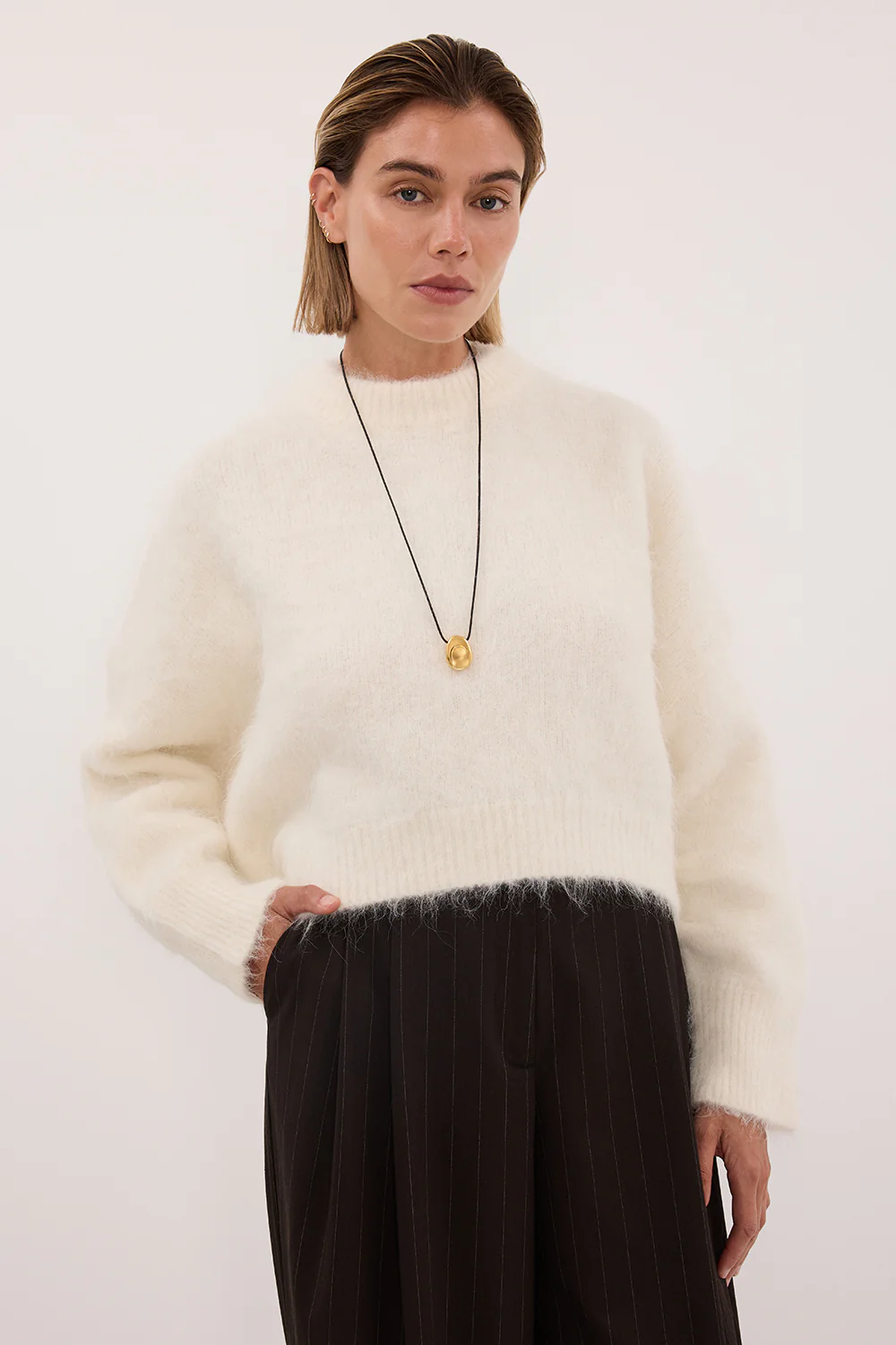 SALMA IVORY TUCK SLEEVE JUMPER - Image 2