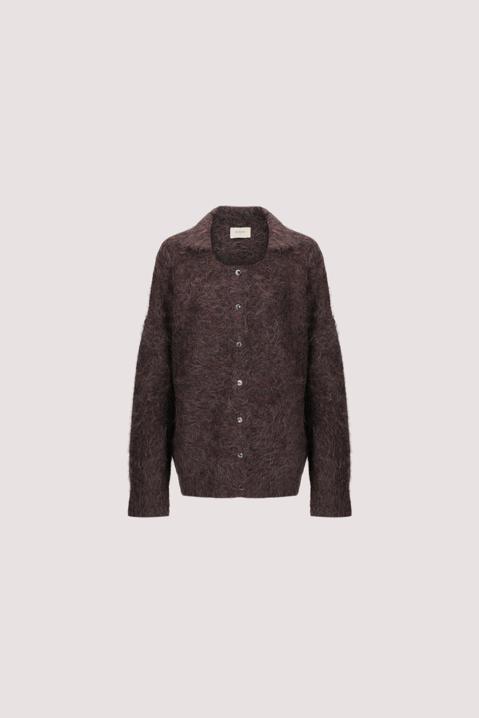 SALMA WINE POLO NECK KNIT CARDIGAN - Image 6