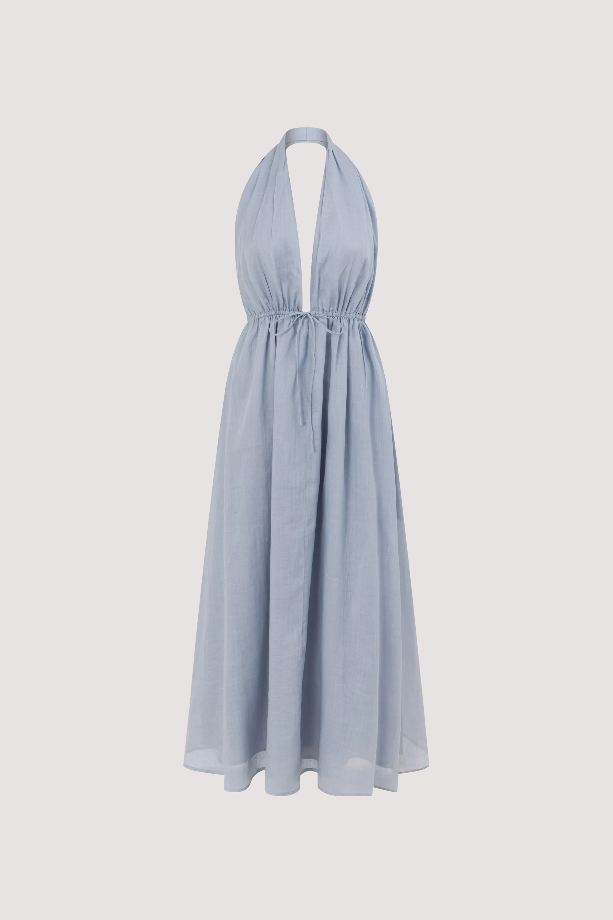 SAMMI DUSTY BLUE RAMIE MIDI DRESS - Image 5