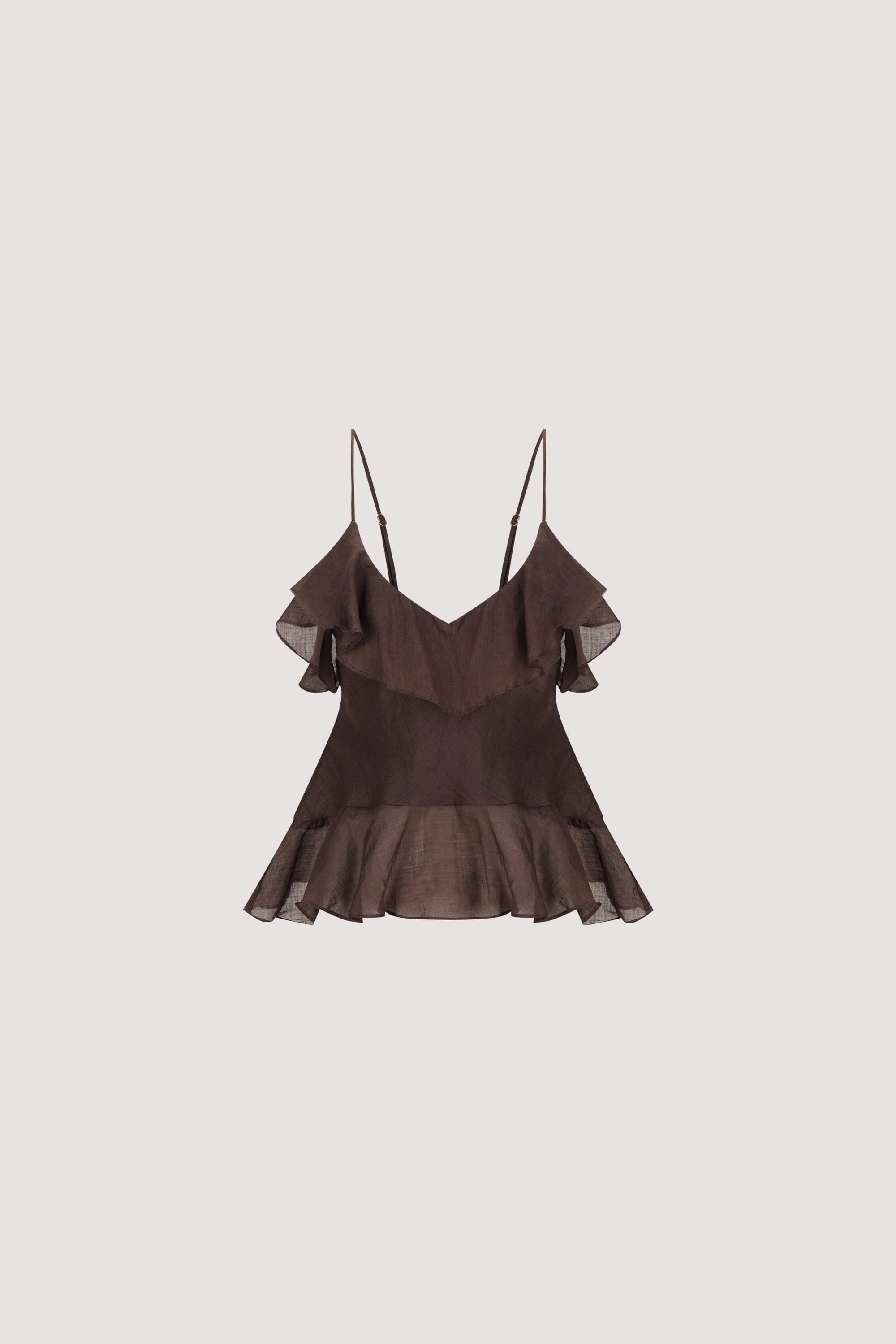 SARA DARK CHOC RAMIE CAMI TOP - Image 6