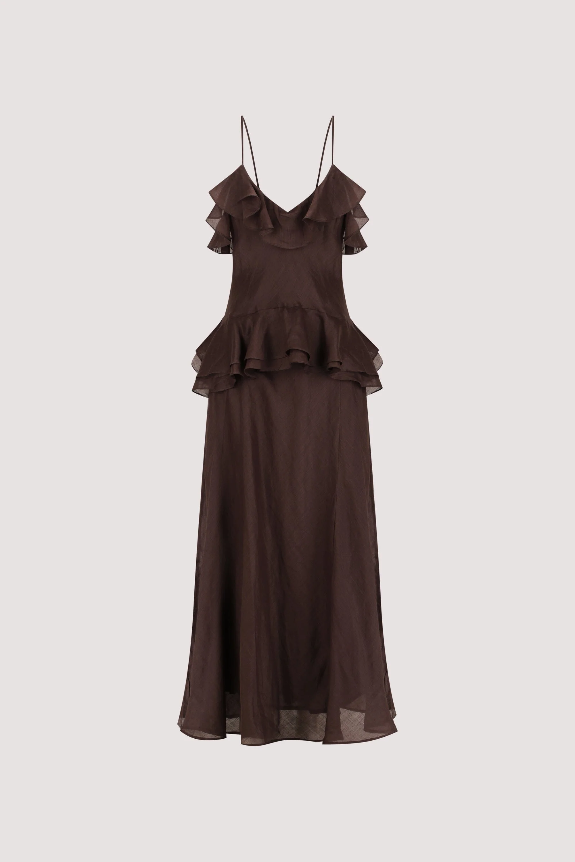 SARA DARK CHOC RAMIE MAXI DRESS - Image 6