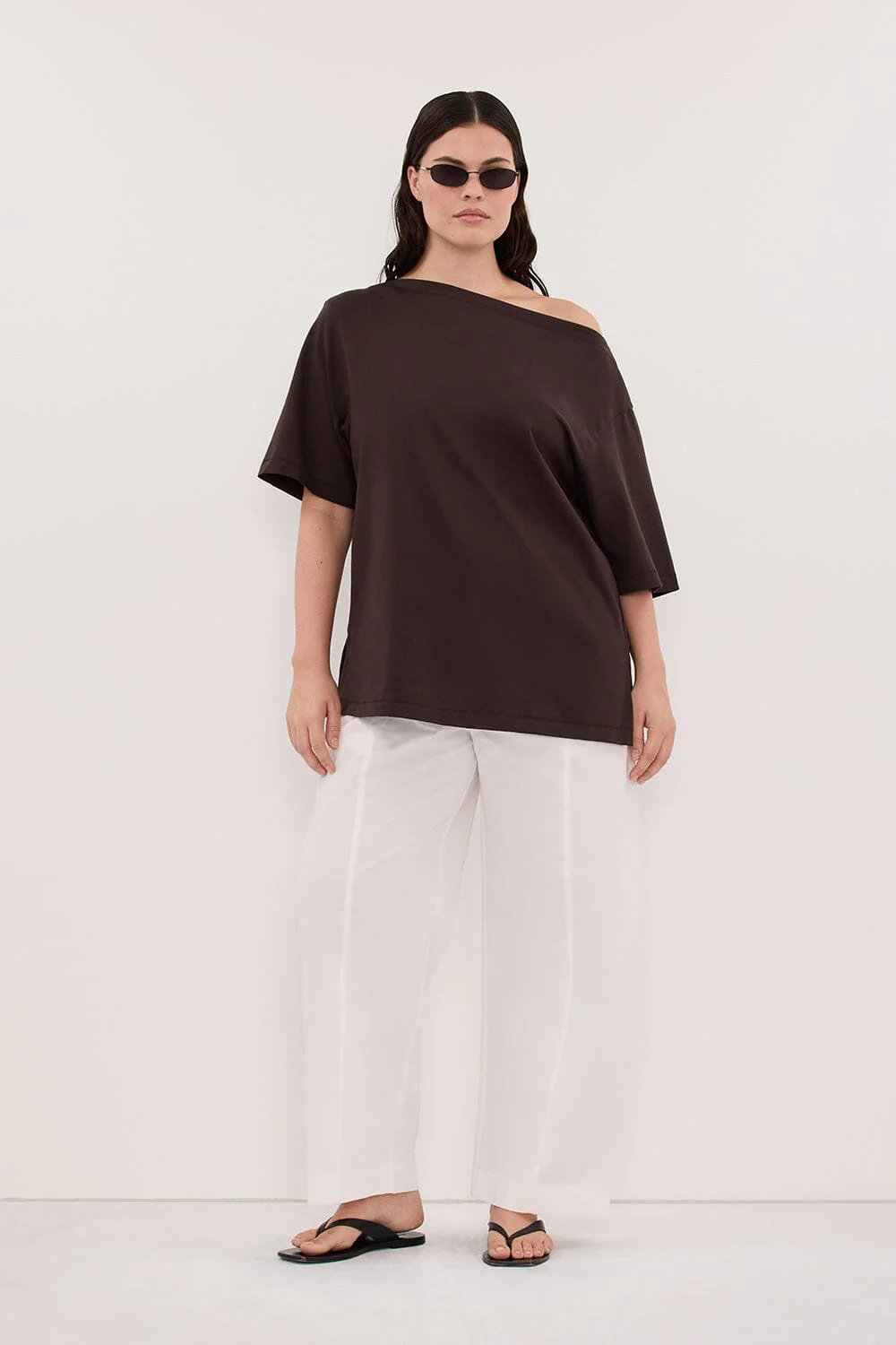 SCOUT WHITE COTTON BARREL LEG PANT - Image 7
