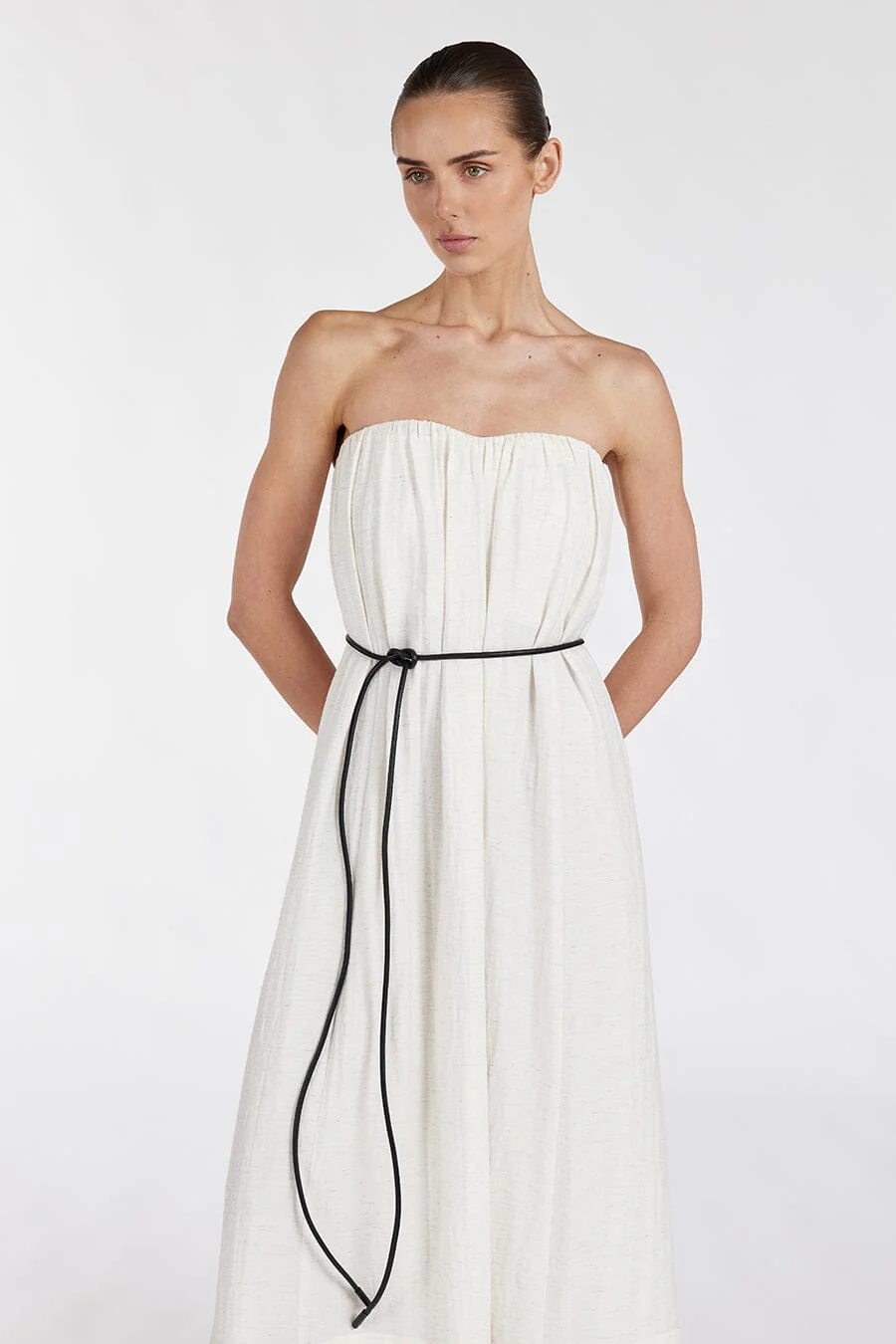 SHANIYA CREAM MARLE MIDI DRESS - Image 2
