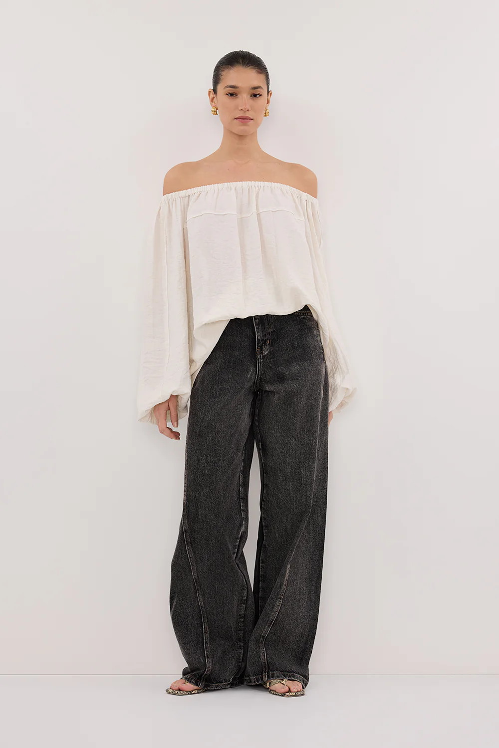 SHANIYA CREAM MARLE LONG SLEEVE TOP