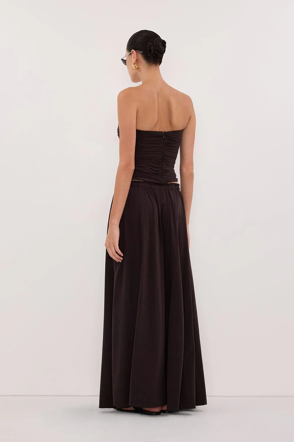 SHARI BURNT CHOC STRAPLESS BANDEAU TOP - Image 4
