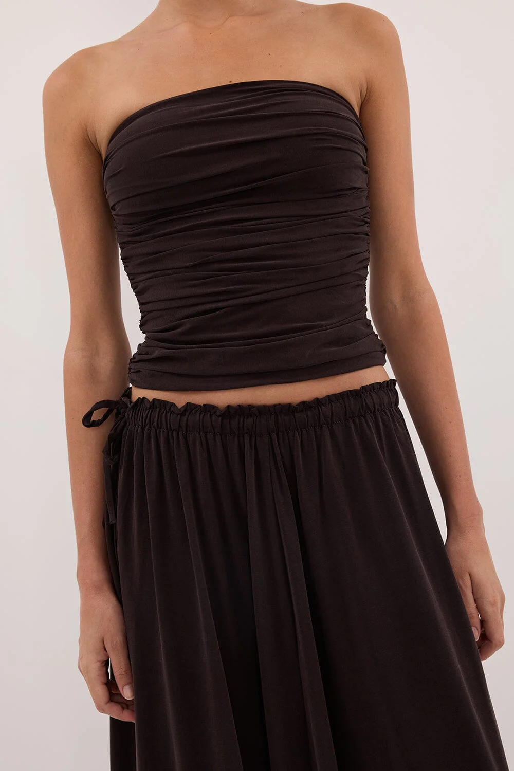 SHARI BURNT CHOC STRAPLESS BANDEAU TOP - Image 5