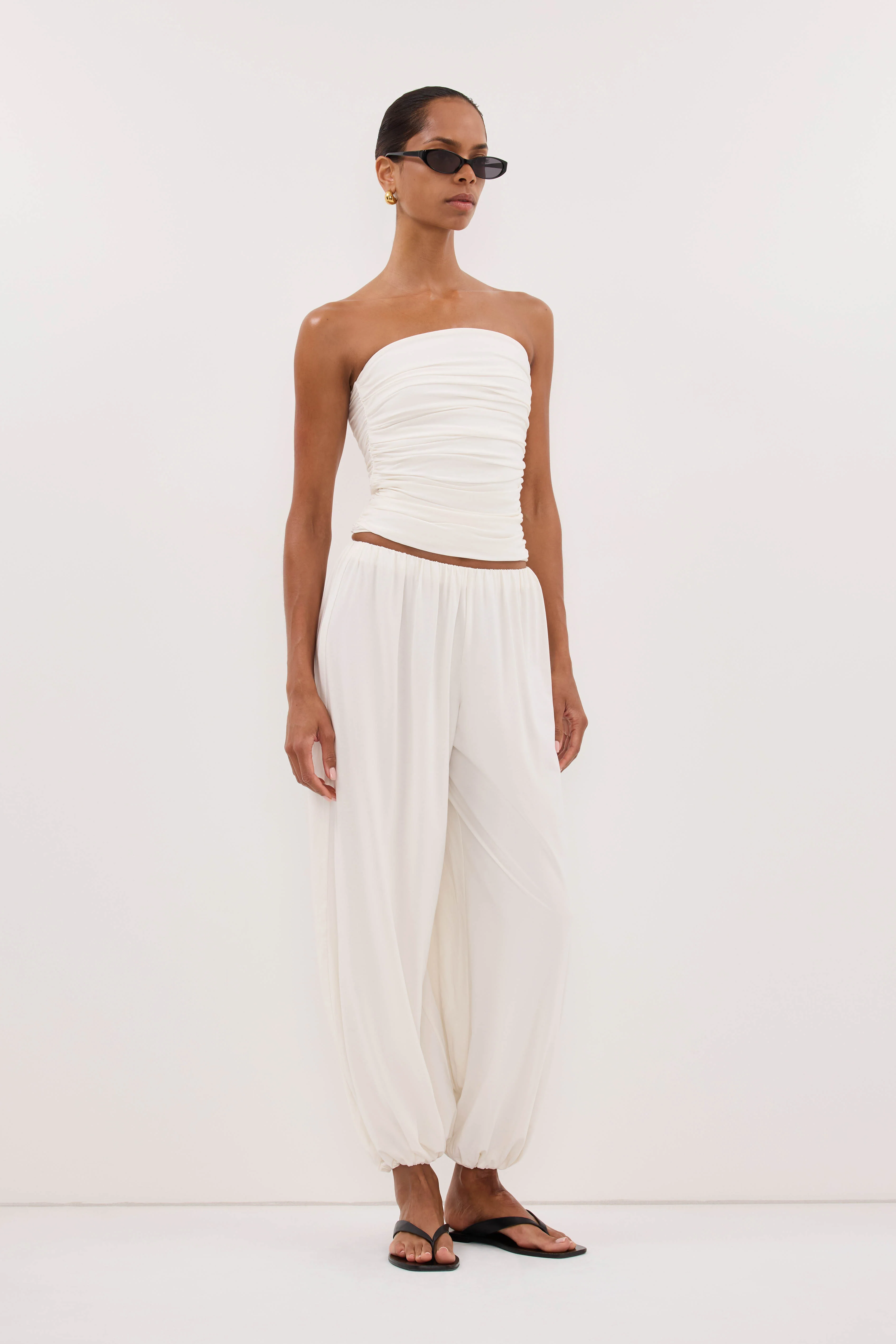 SHARI OFF WHITE MODAL BALLOON PANT - Image 3