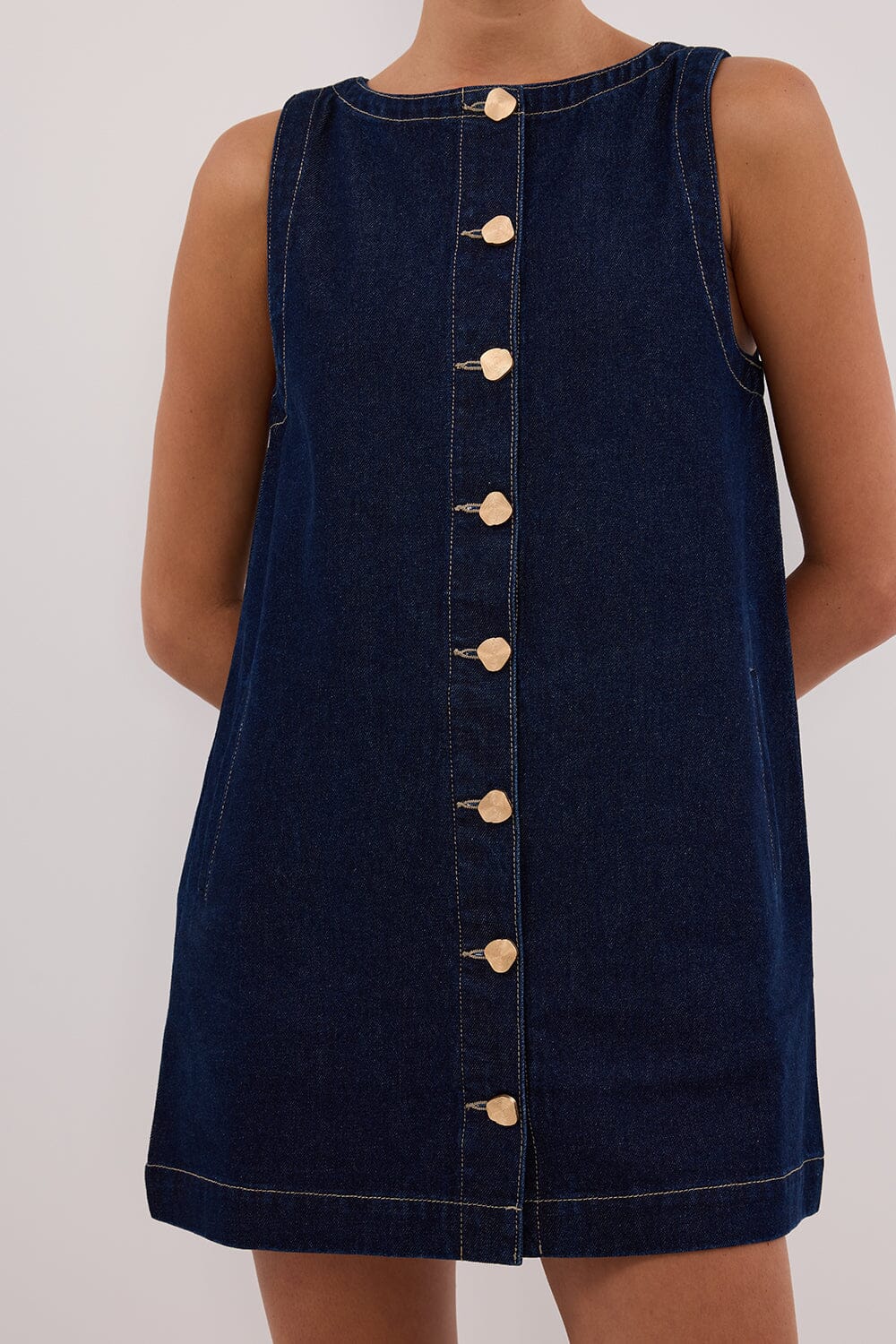 SHERI INDIGO DENIM MINI DRESS - Image 6