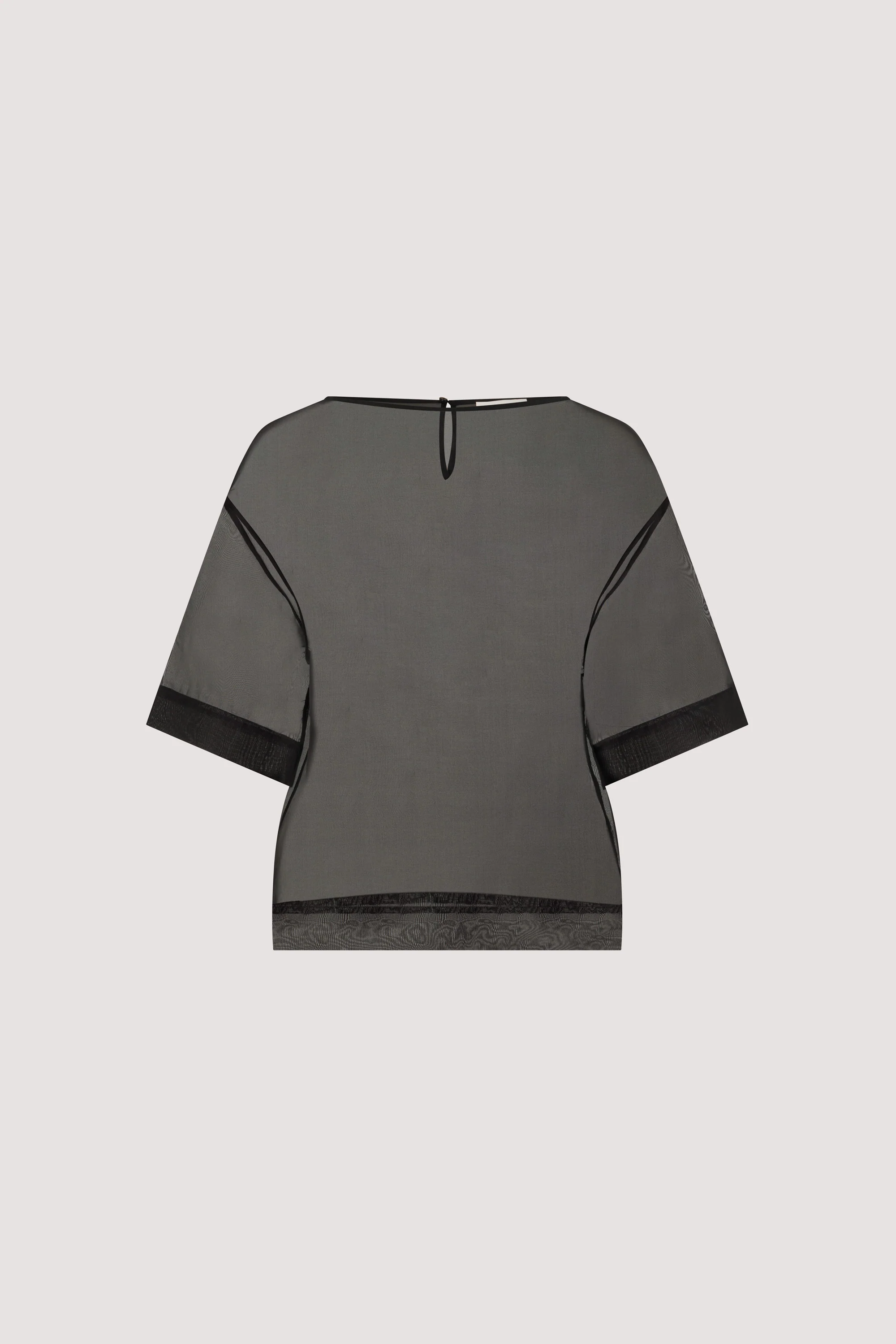 SIAN BLACK SILK ORGANZA TEE - Image 7