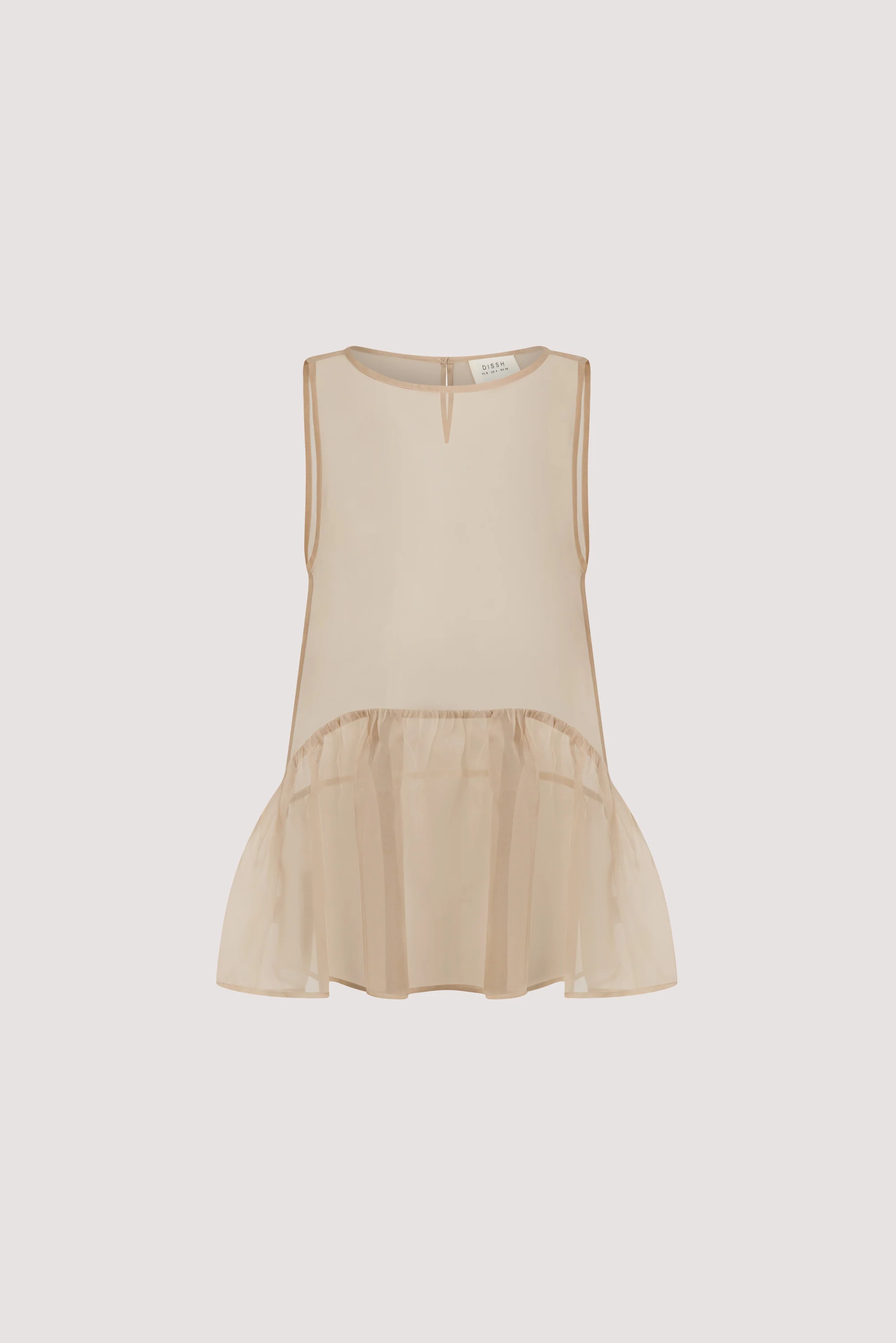 SIAN GOLD SILK ORGANZA DROP WAIST TOP - Image 8