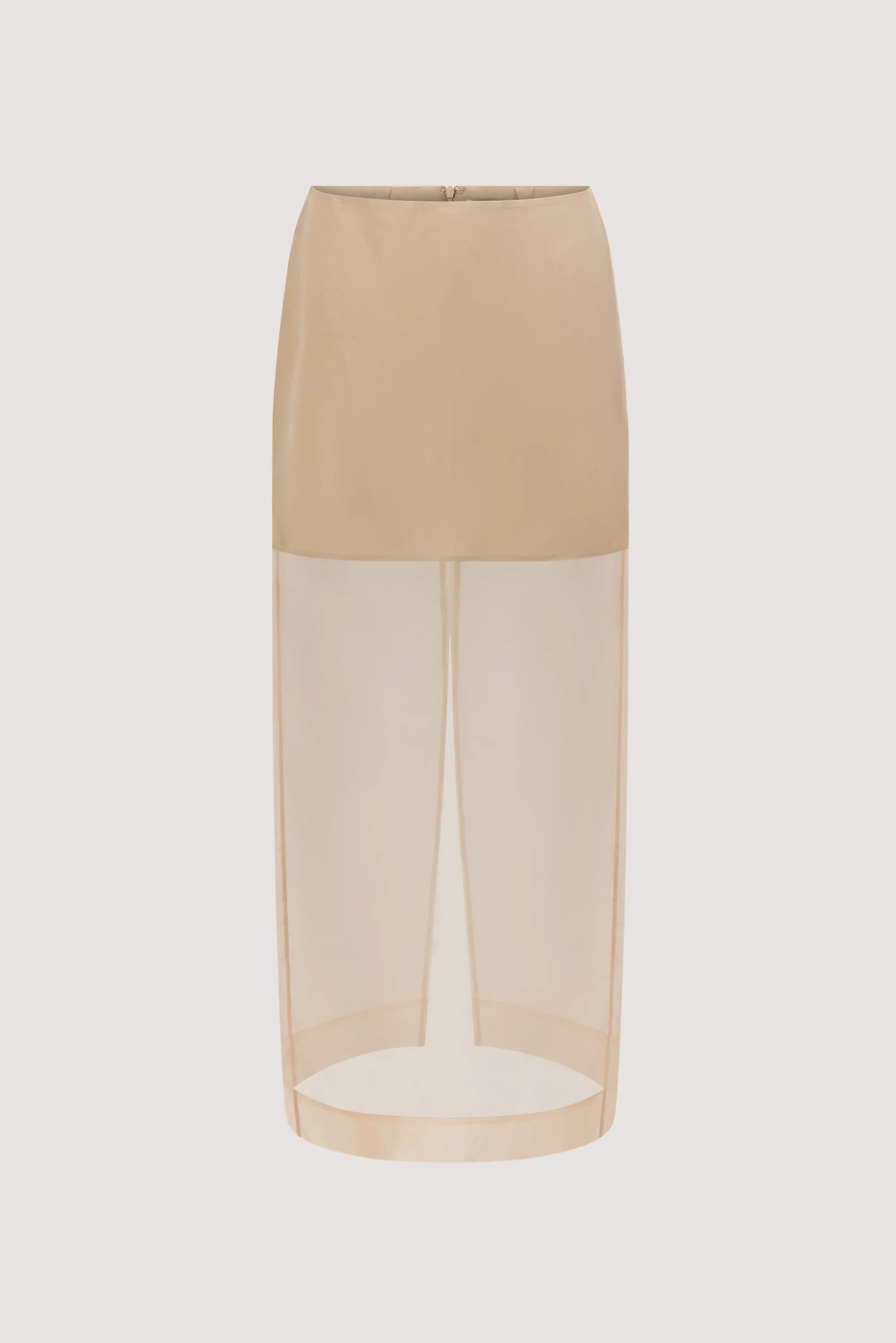 SIAN GOLD SILK ORGANZA MIDI SKIRT - Image 7