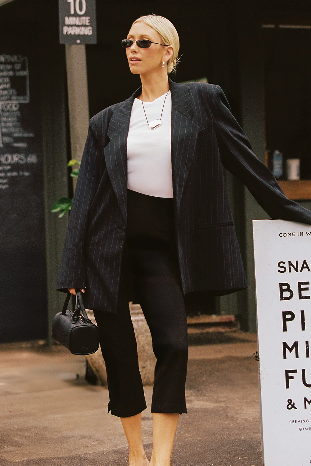SIAN INK PINSTRIPE OVERSIZED BLAZER - Image 9