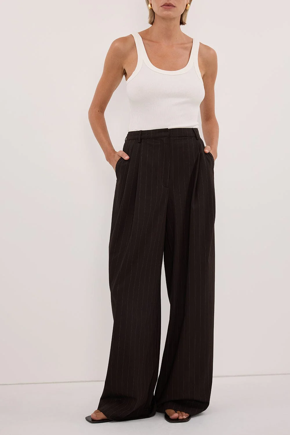 SIAN PEAT CHOC TAILORED WIDE PANT - Image 3