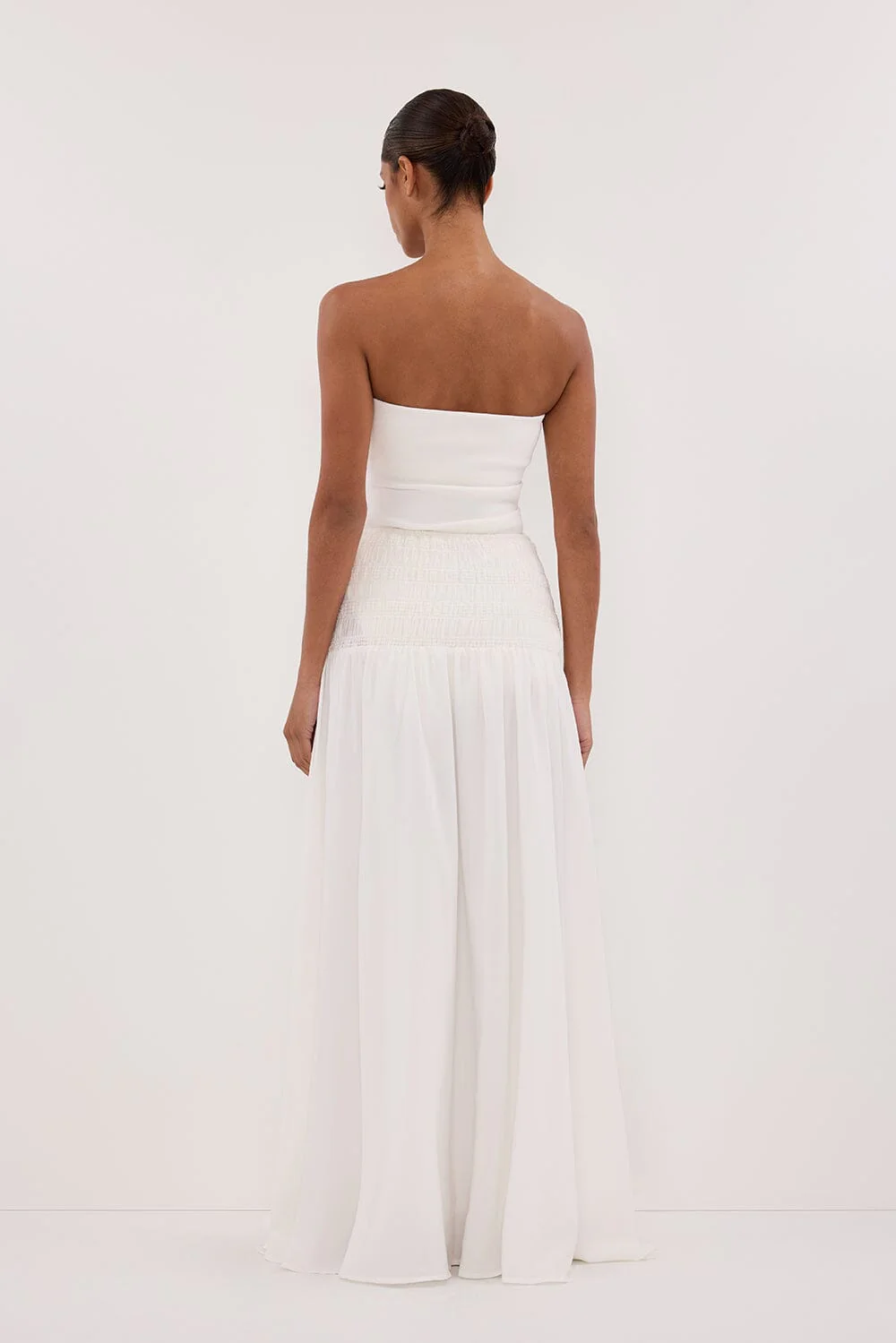 SIERRA WHITE TEXTURED MIDI SKIRT - Image 4