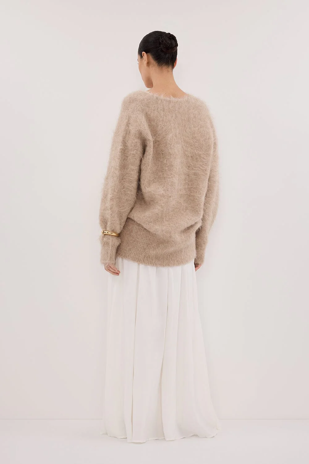 SIERRA WHITE TEXTURED MIDI SKIRT - Image 7