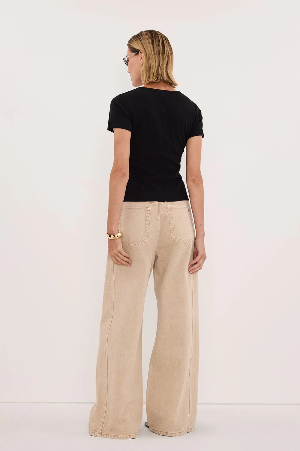 SLOANE BLACK KNIT BABY TEE - Image 4