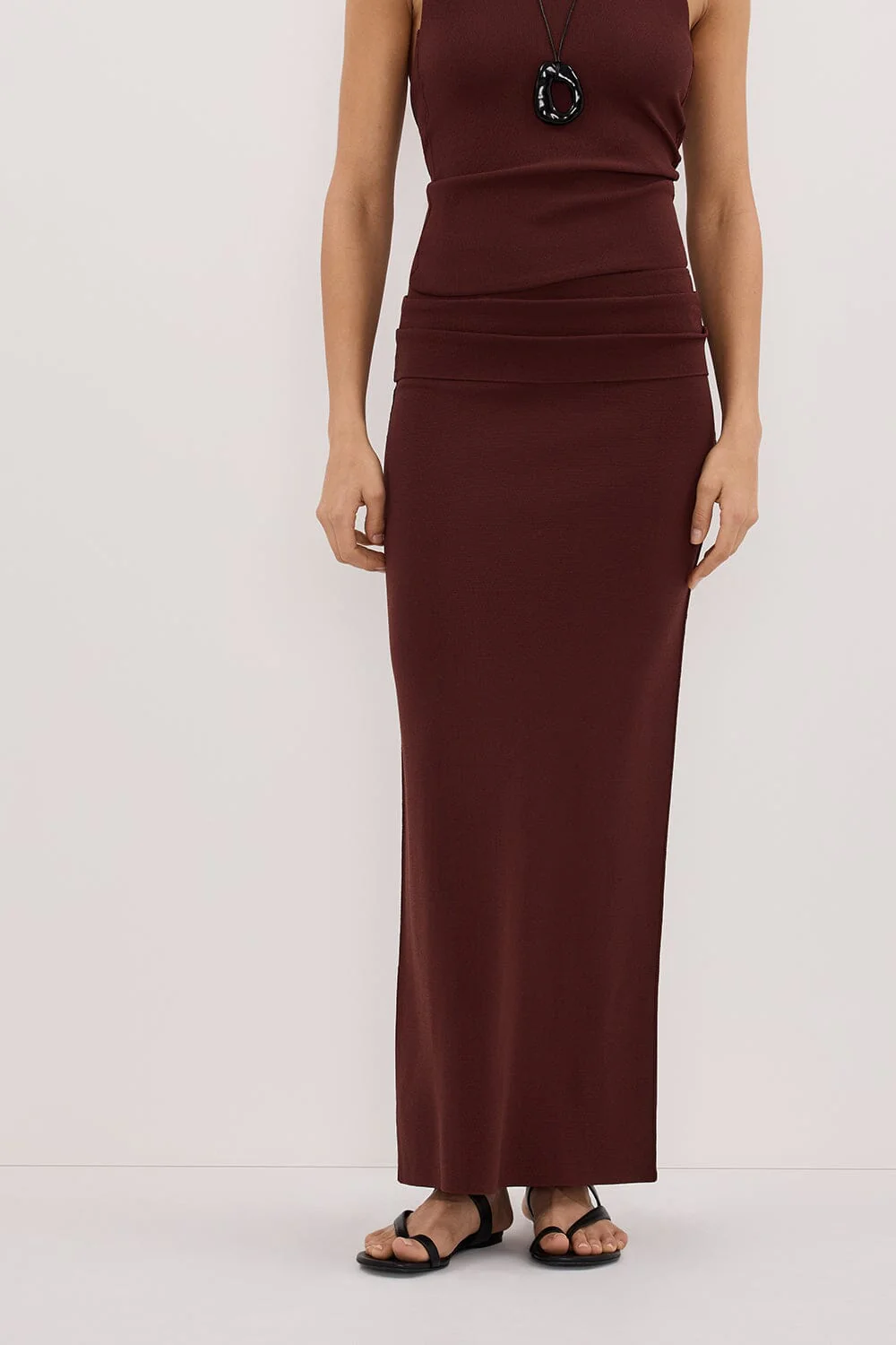 SOL CINNAMON KNIT MIDI SKIRT - Image 2