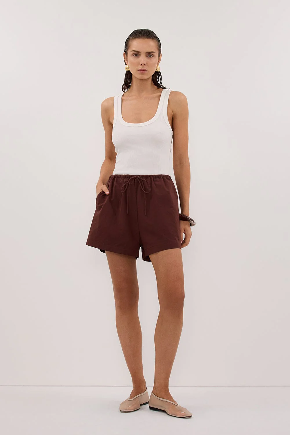SOMMER CINNAMON POPLIN SHORT - Image 7