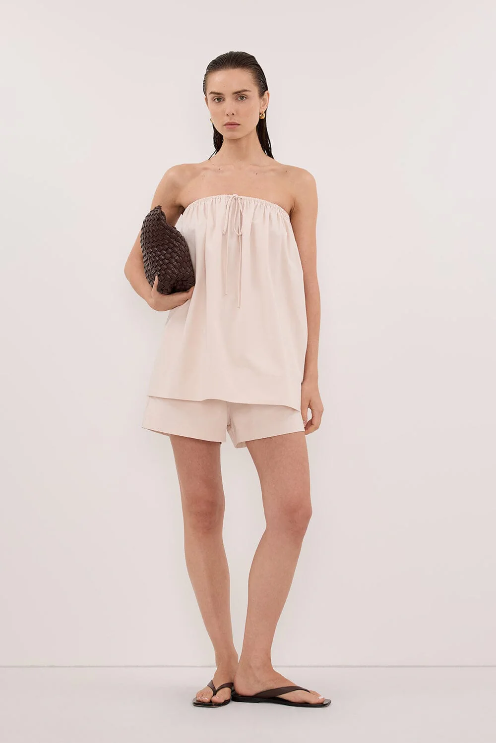 SOMMER POWDER STRAPLESS POPLIN TOP - Image 2