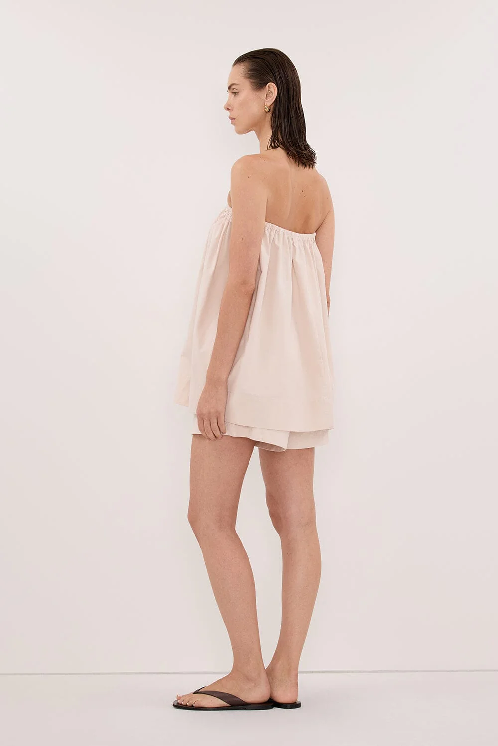 SOMMER POWDER STRAPLESS POPLIN TOP - Image 5