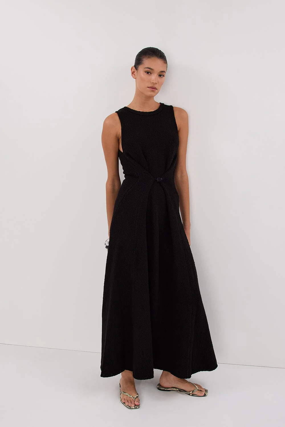 SUE BLACK KNIT MAXI DRESS - Image 6