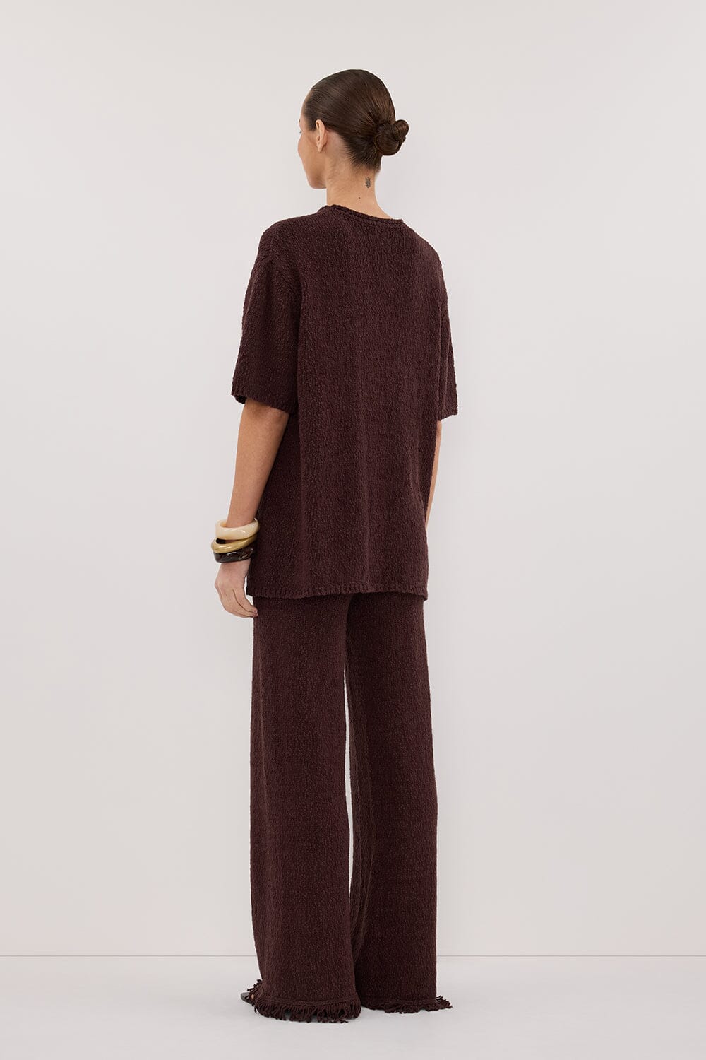 SUE CHOC FRINGE KNIT PANT - Image 4