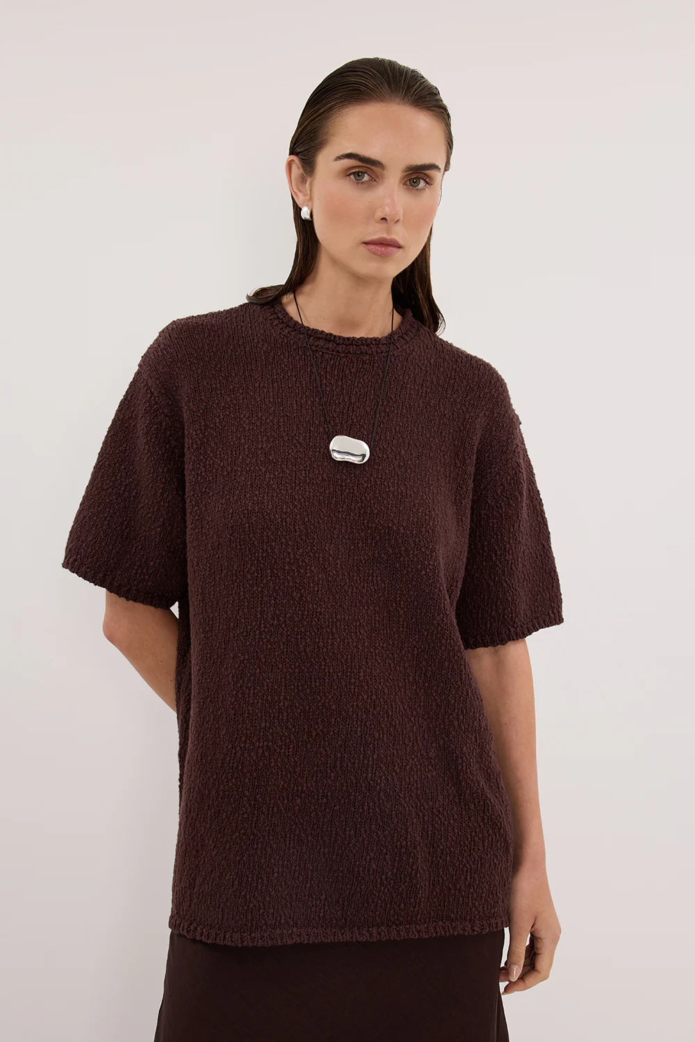SUE CHOC OVERSIZED KNIT TEE - Image 2