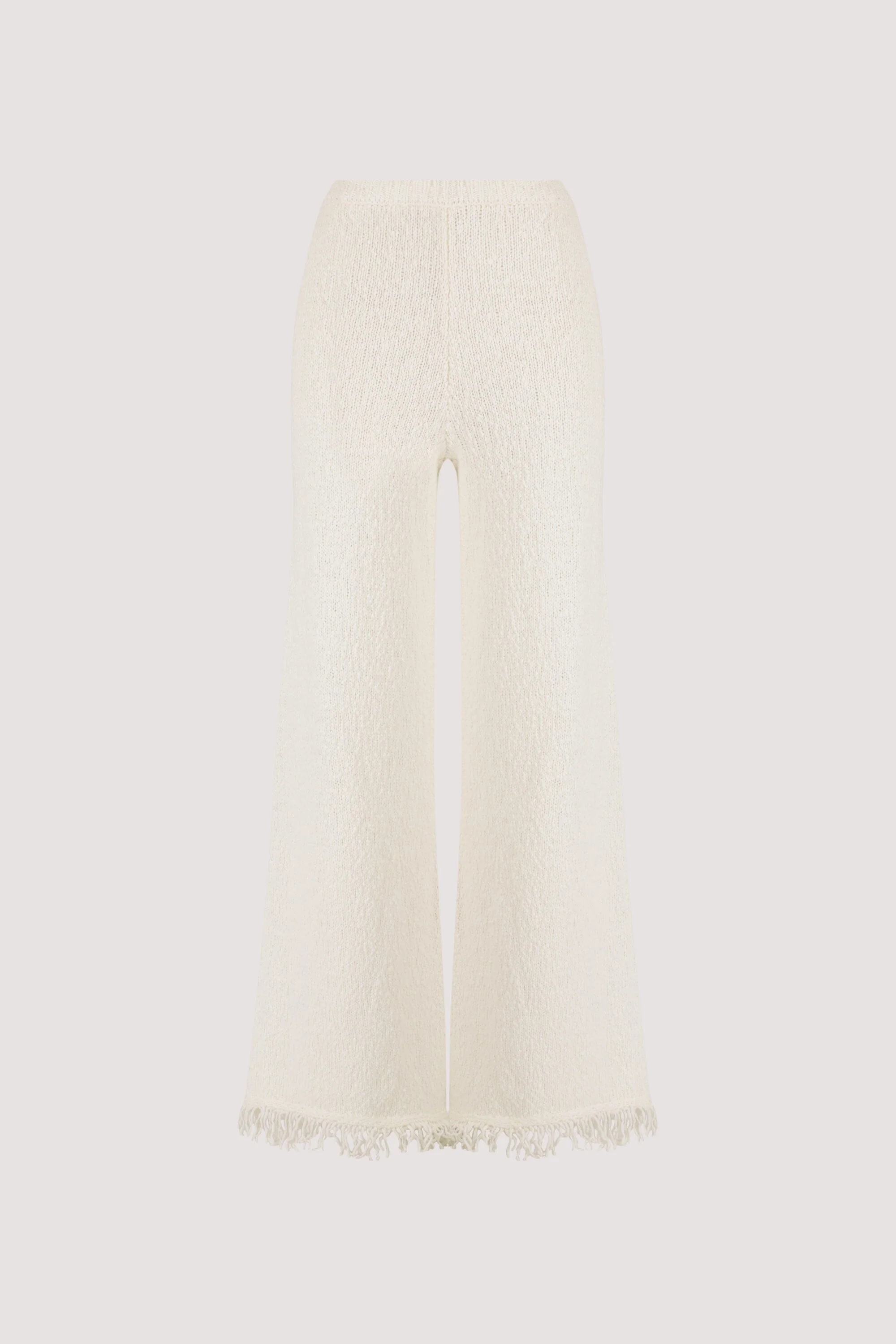 SUE OFF WHITE FRINGE KNIT PANT - Image 6
