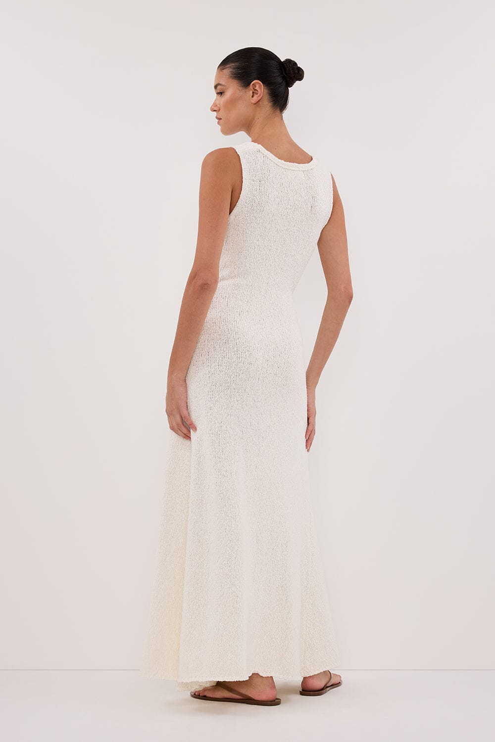SUE OFF WHITE KNIT MAXI DRESS - Image 3