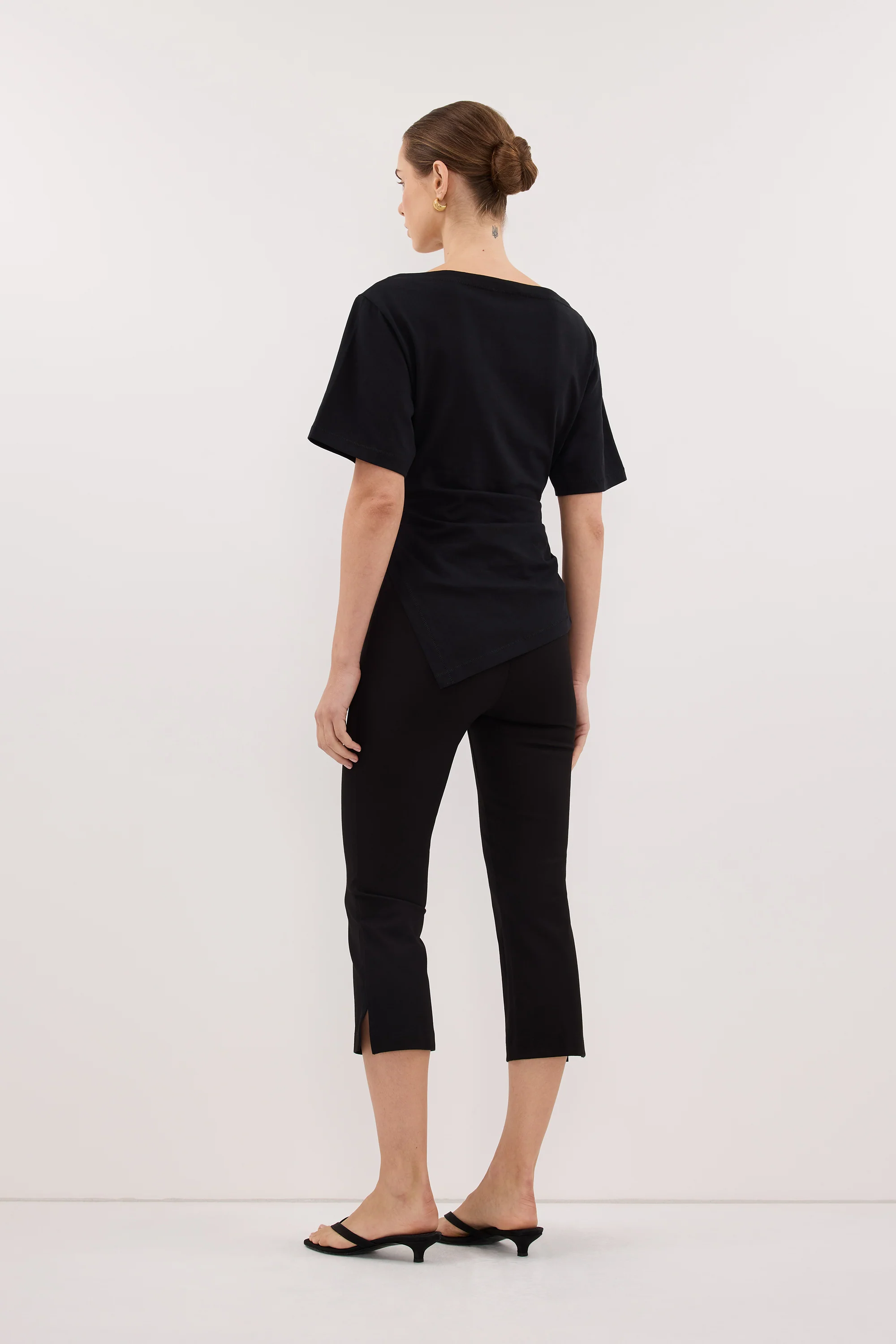 SWANN BLACK ASYM BOAT NECK TEE - Image 4