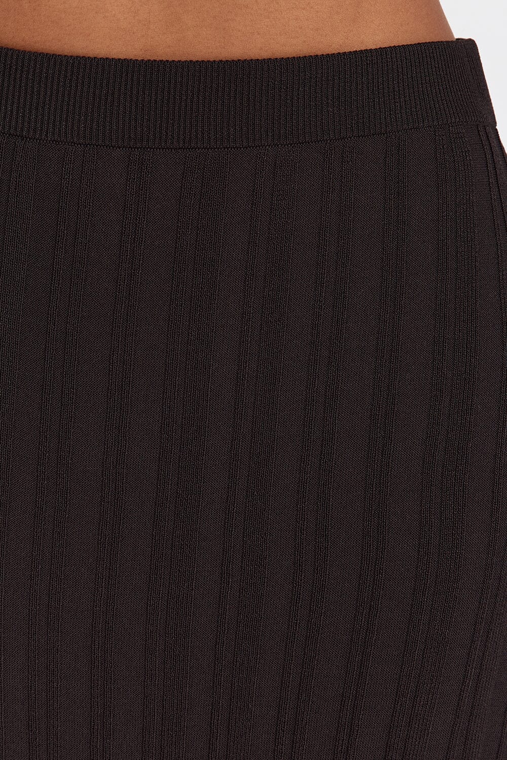 SYLVIA BITTER CHOC KNIT MIDI SKIRT - Image 5