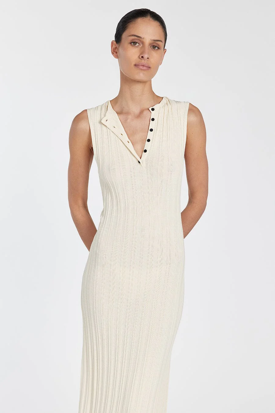 SYLVIA CREAM SLEEVELESS MAXI DRESS - Image 2