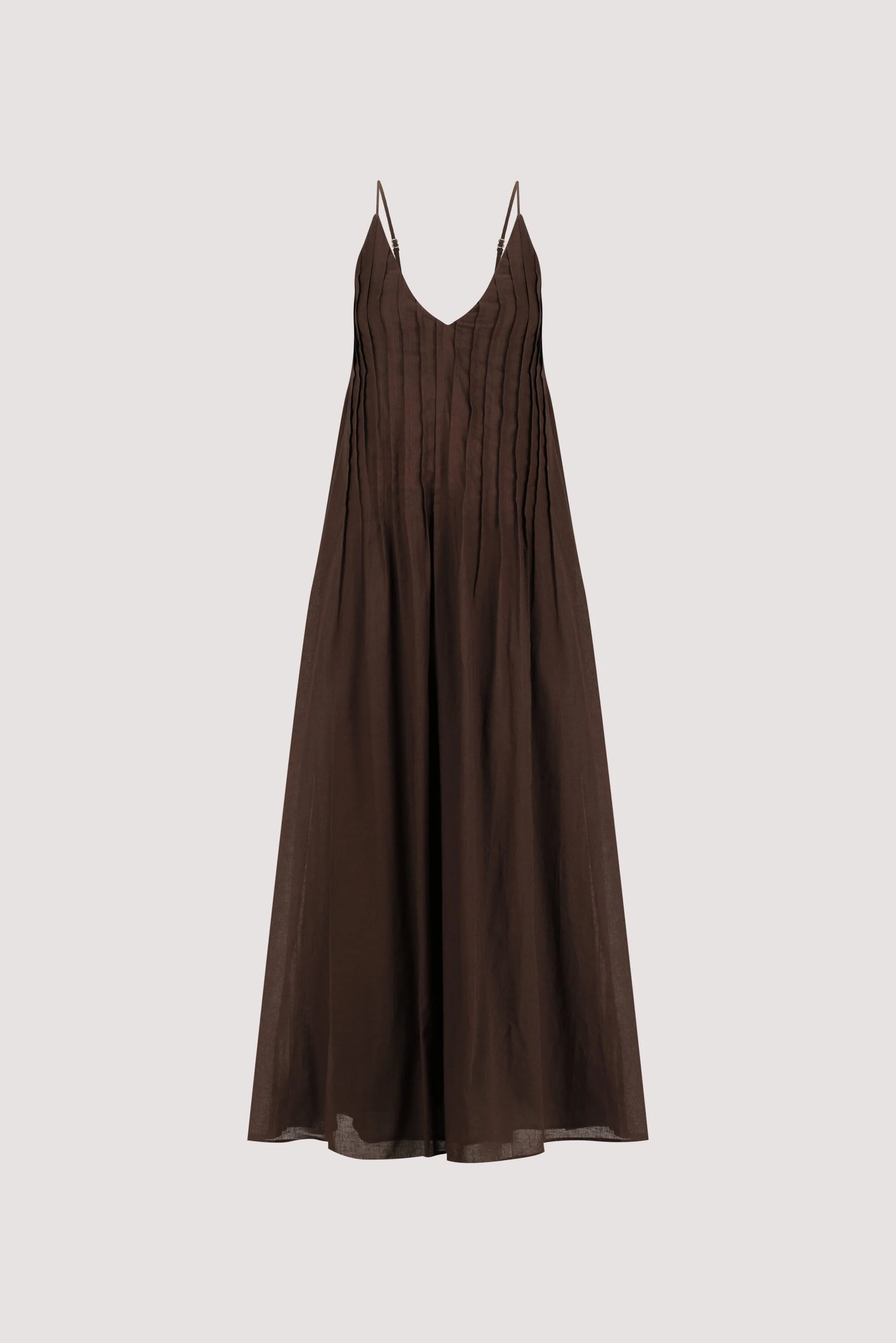 TAHLIA BITTER CHOC LINEN BLEND MAXI DRESS - Image 6