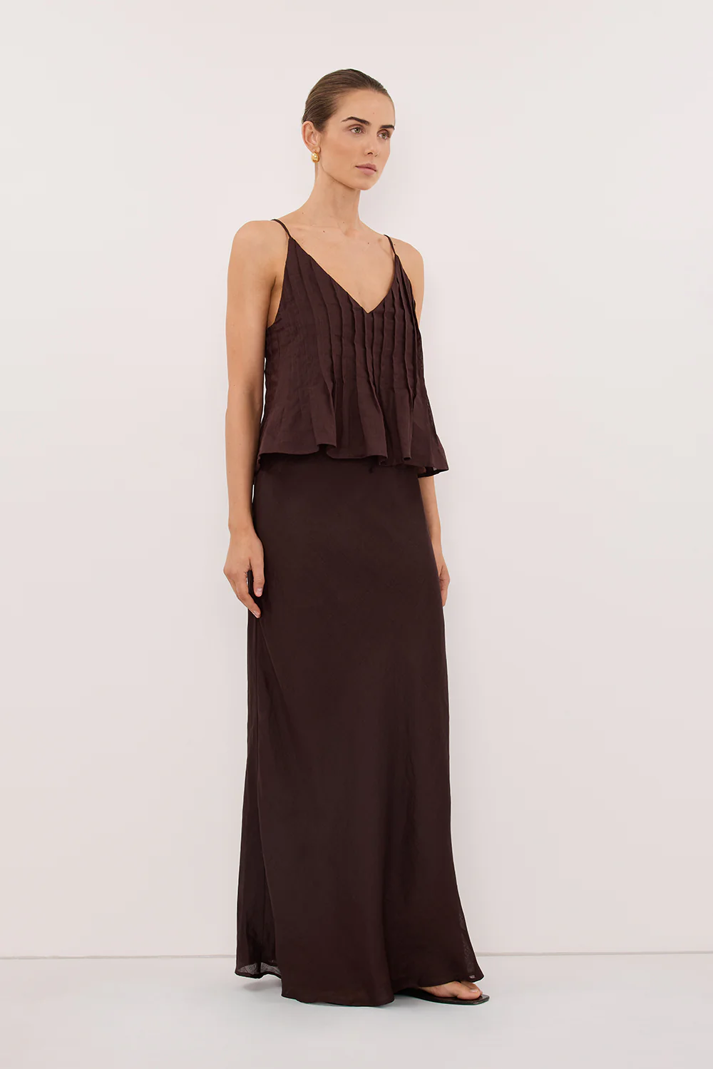 TAHLIA BURNT CHOC RAMIE TOP - Image 3