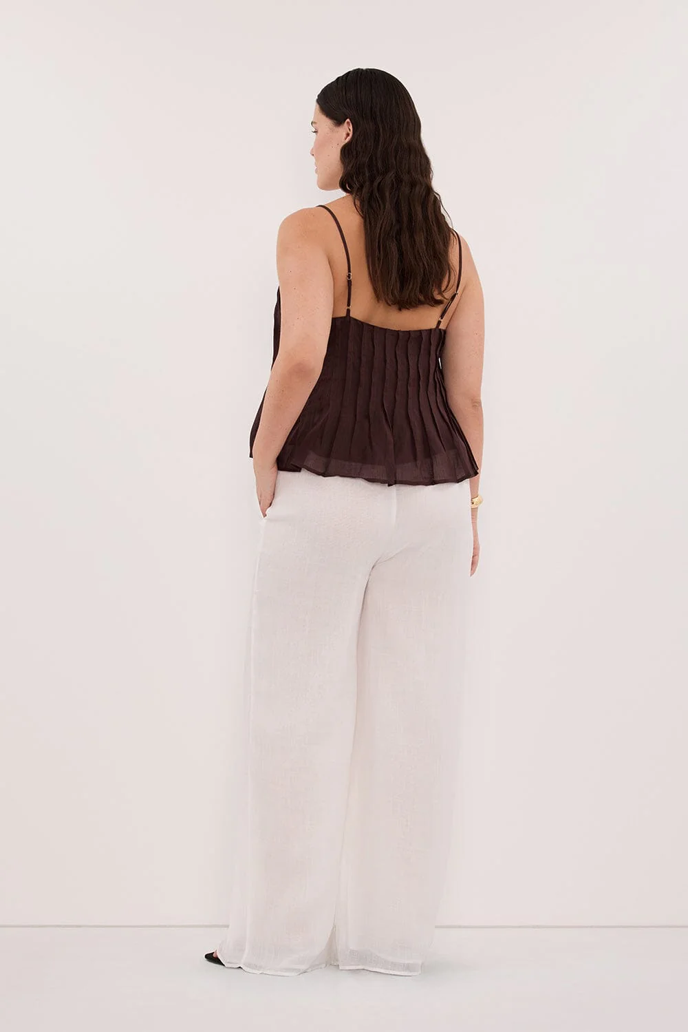 TAHLIA BURNT CHOC RAMIE TOP - Image 7