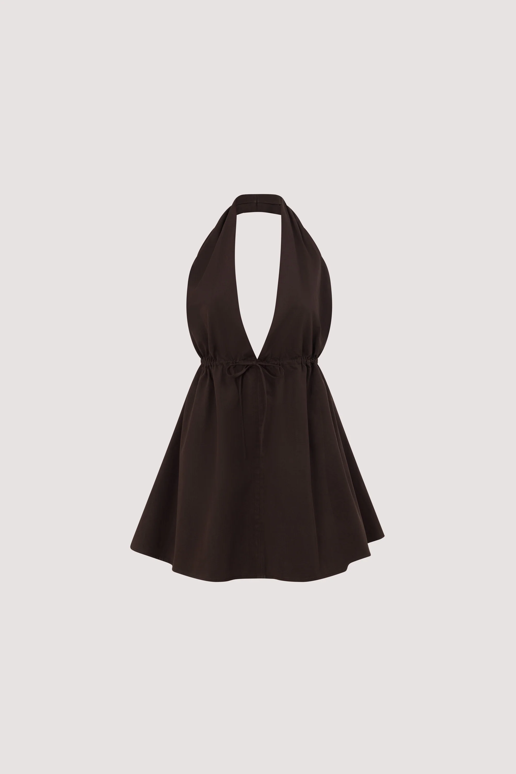 TAMMY BURNT CHOC COTTON MINI DRESS - Image 6