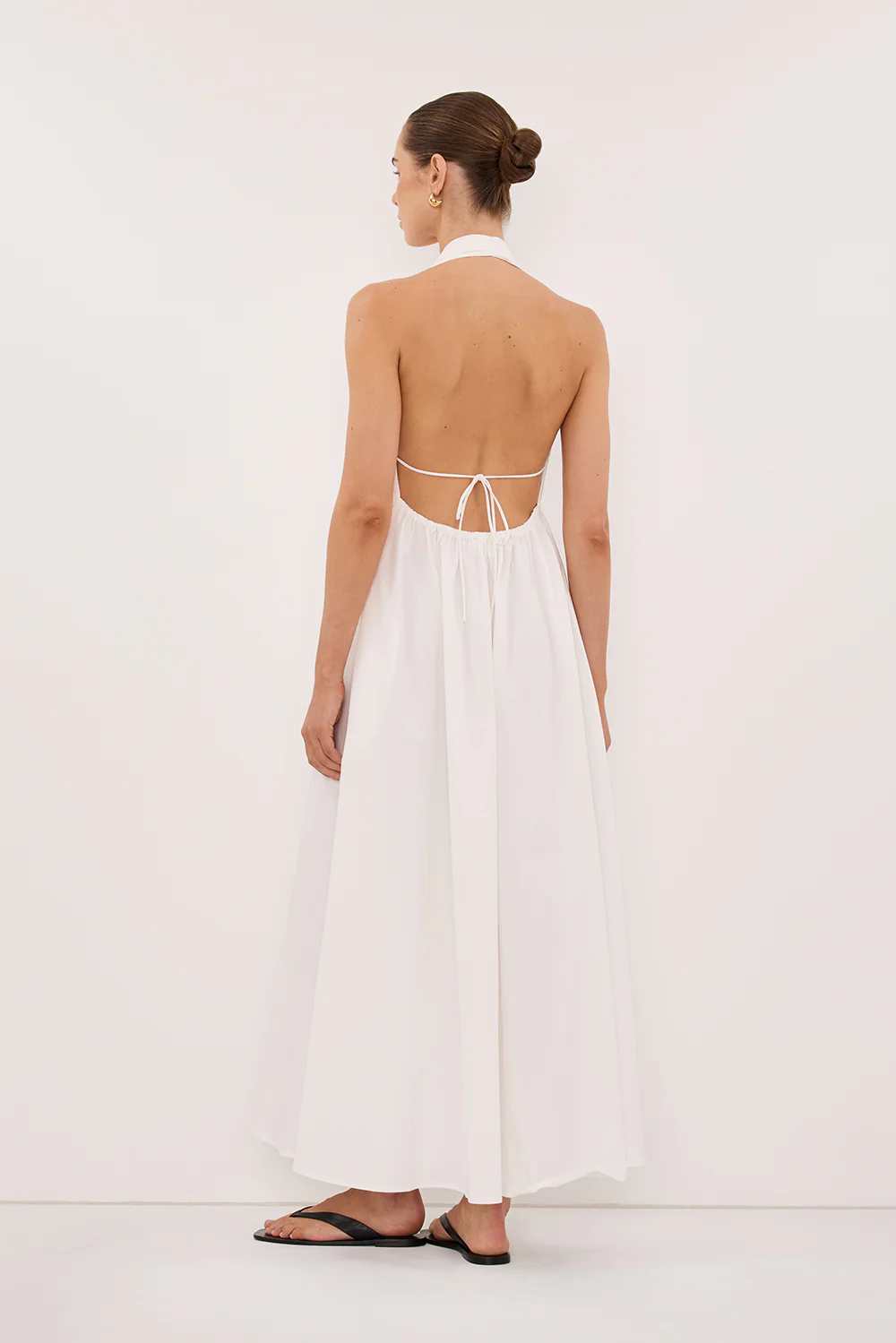 TAMMY WHITE SLEEVELESS COTTON MIDI DRESS - Image 4