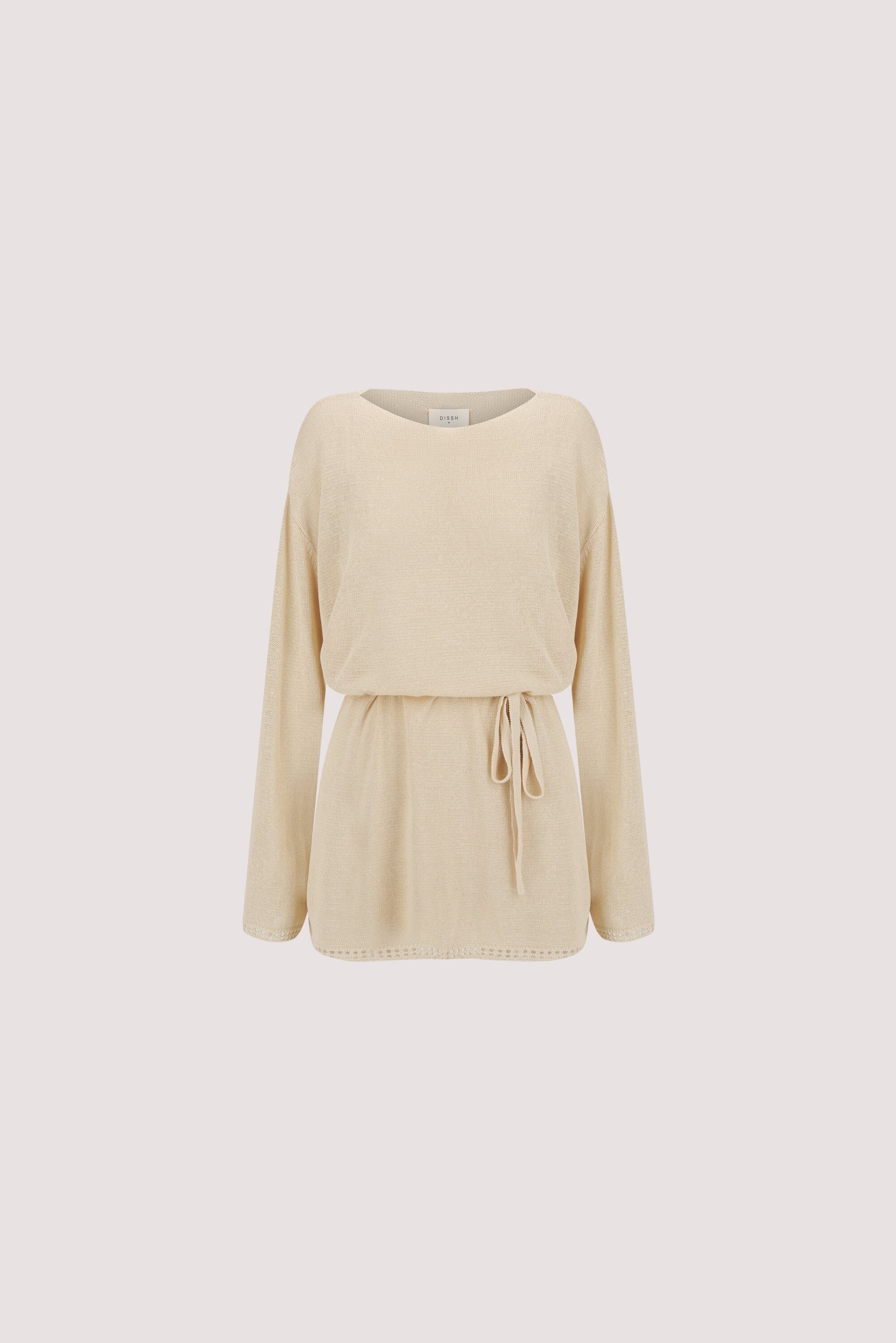 TARI NATURAL KNIT LONG SLEEVE MINI DRESS - Image 6