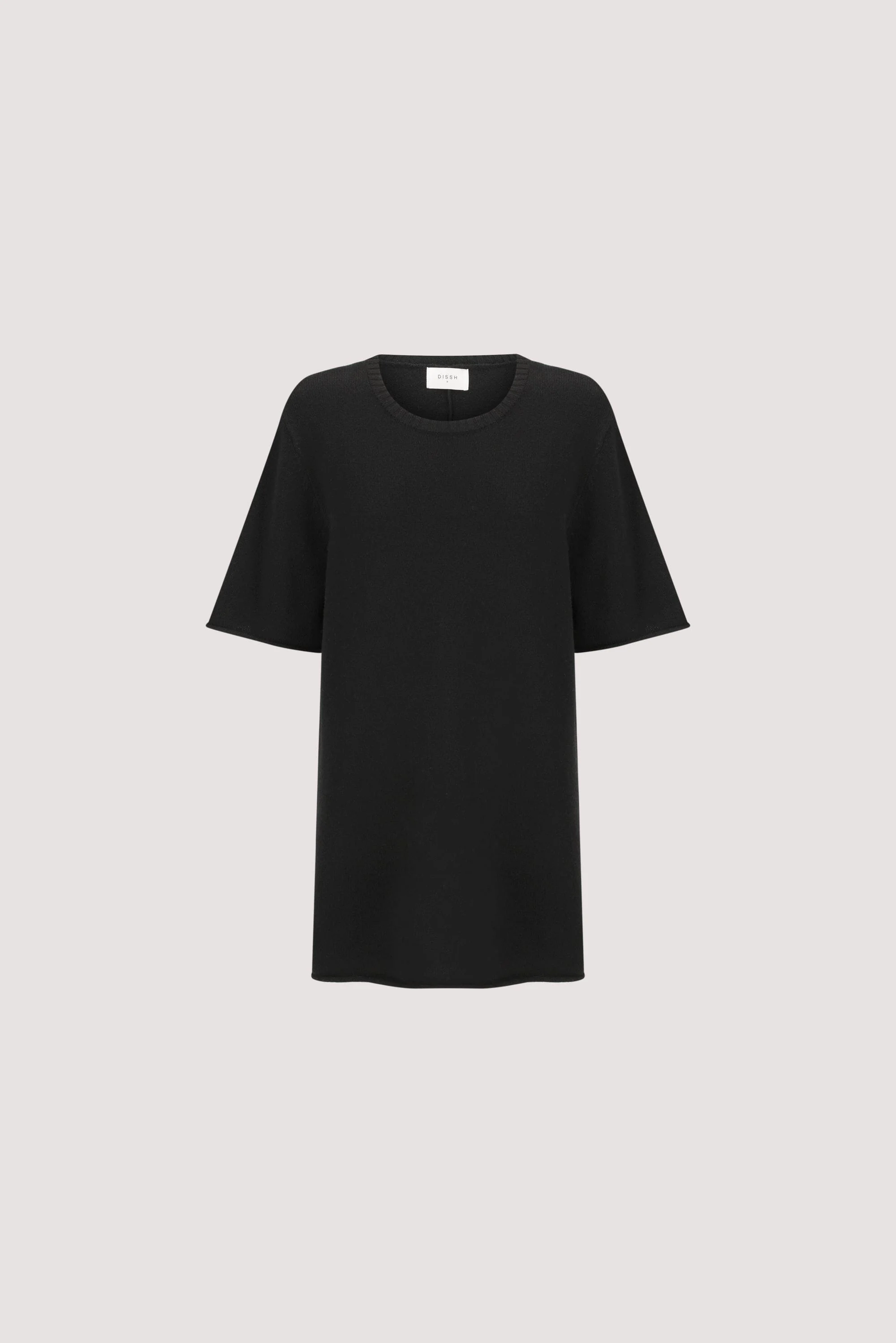 TESS BLACK LONGLINE KNIT TEE - Image 6