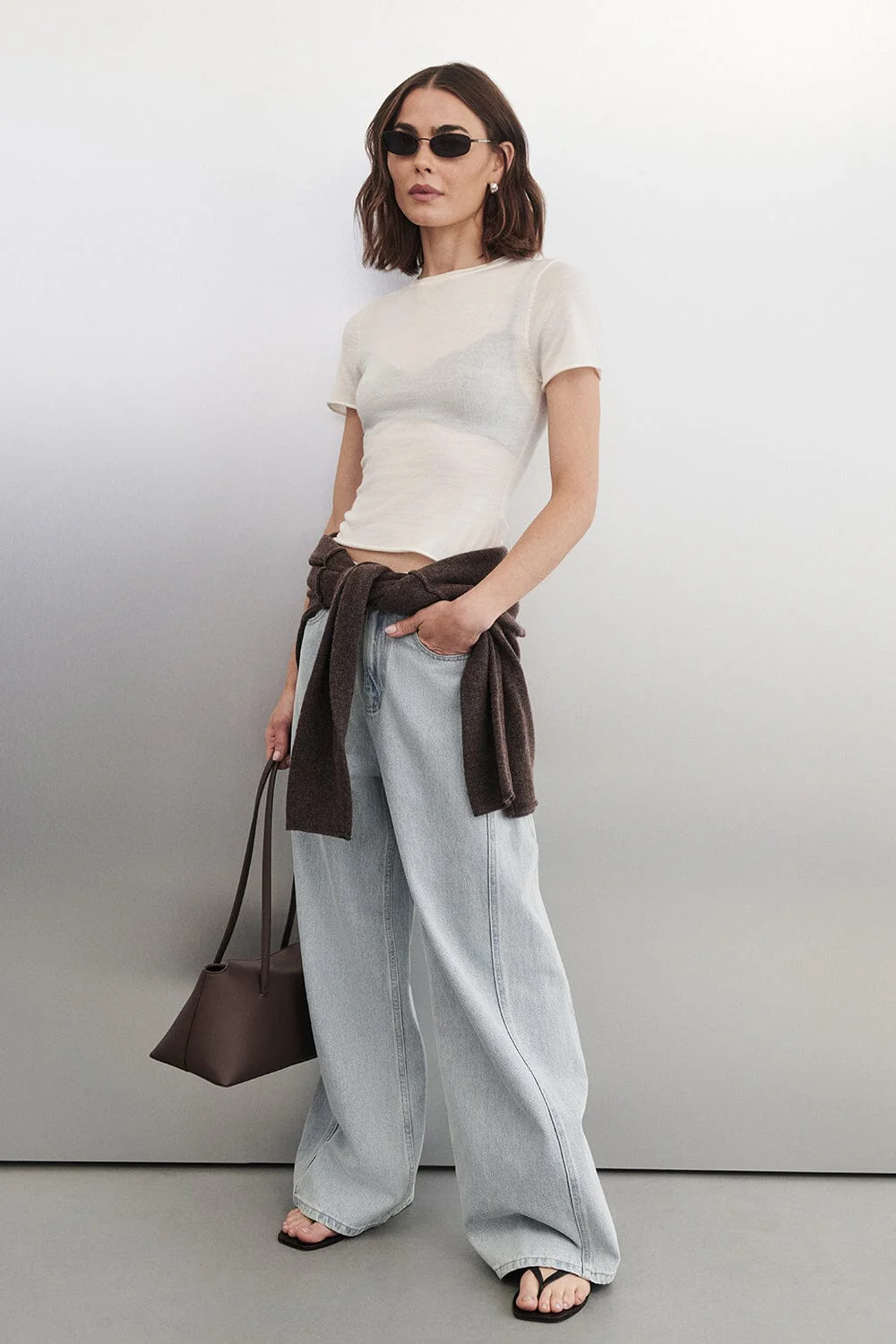 TESS CHOC MARLE BOATNECK KNIT JUMPER - Image 2
