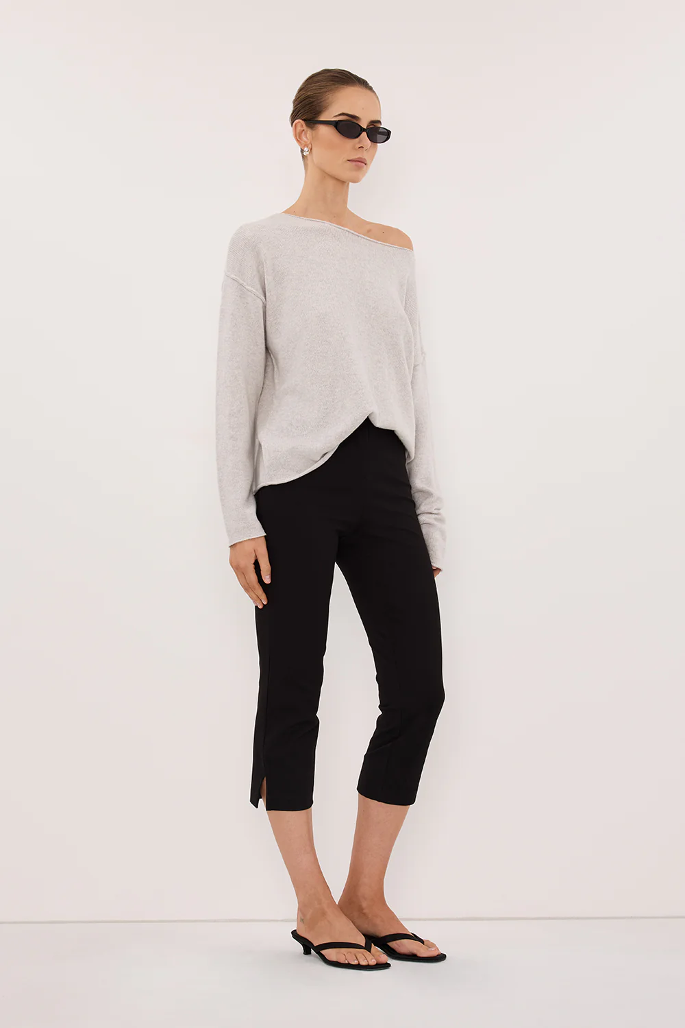 TESS SILVER BOATNECK KNIT JUMPER - Image 3