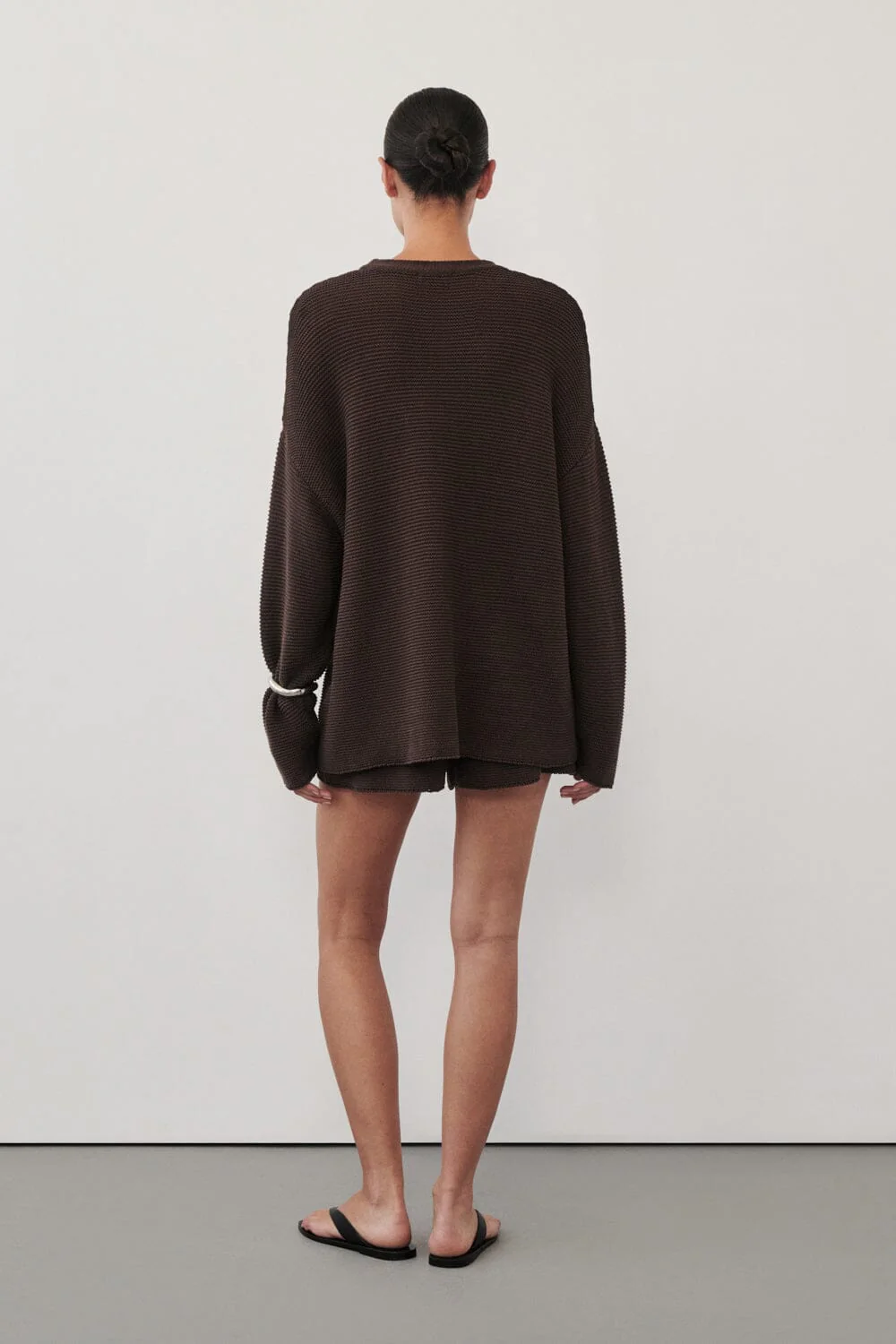 THEA BURNT CHOC COTTON KNIT JUMPER - Image 4
