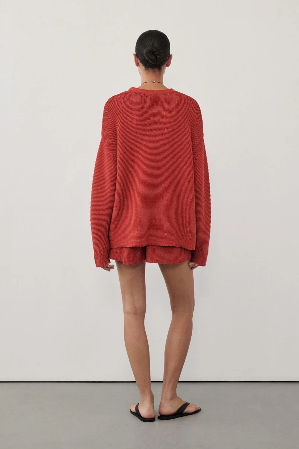 THEA BURNT RED COTTON KNIT JUMPER - Image 3