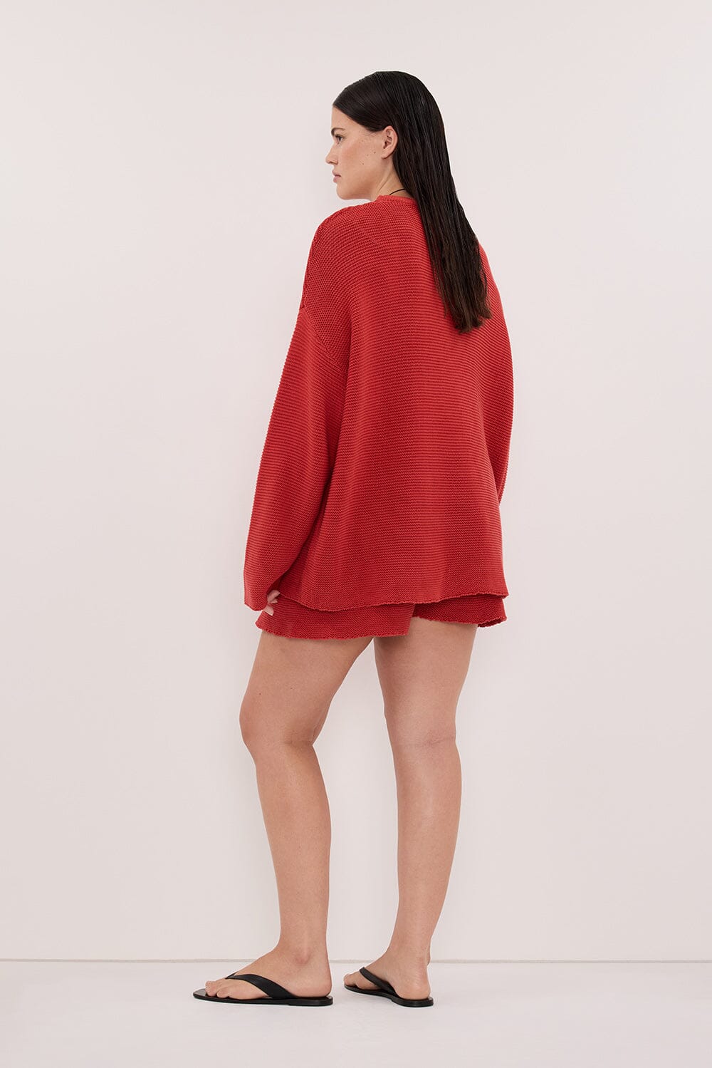 THEA BURNT RED COTTON KNIT JUMPER - Image 6