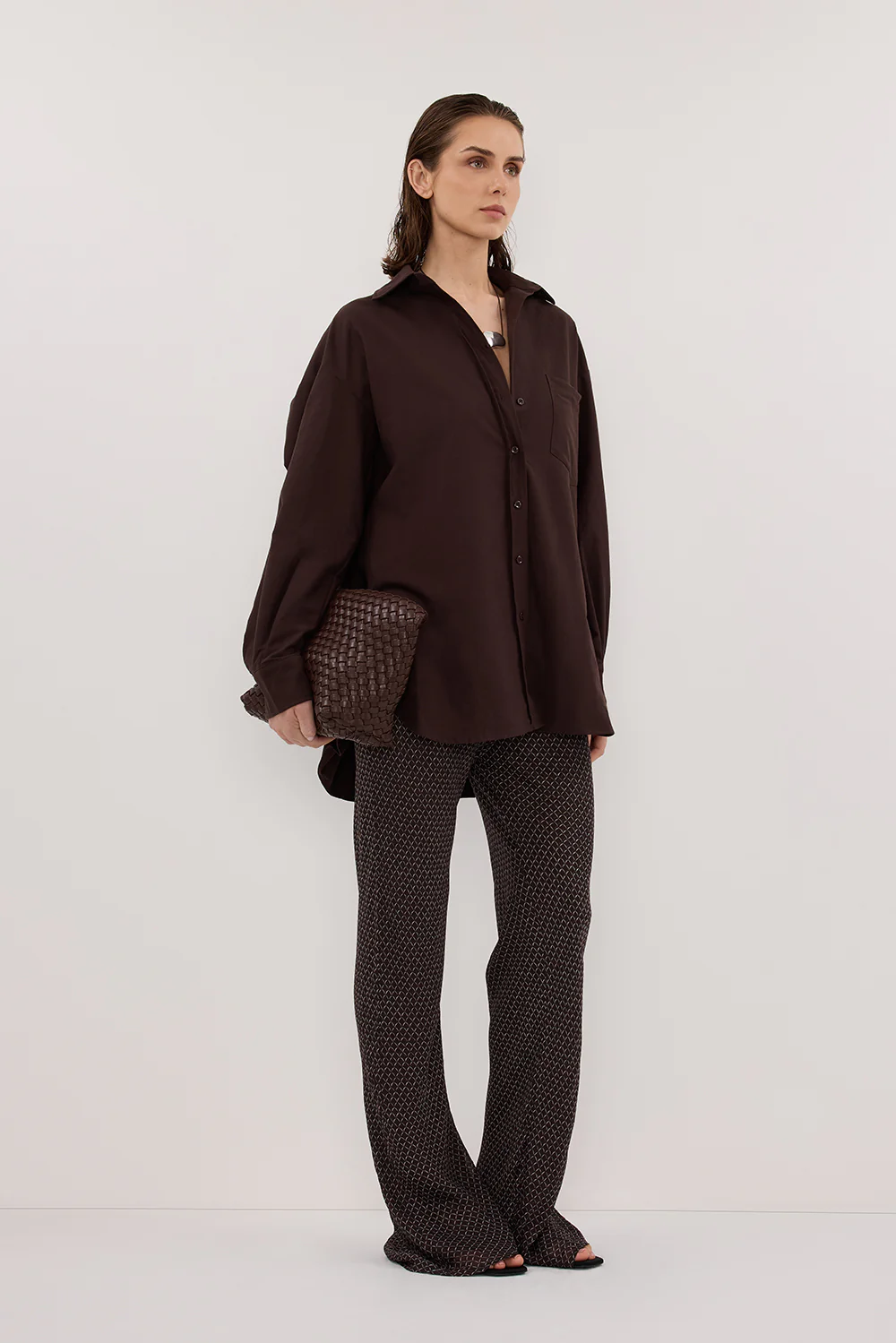 TIA CHOC MICRO CHECK BIAS PANT - Image 3