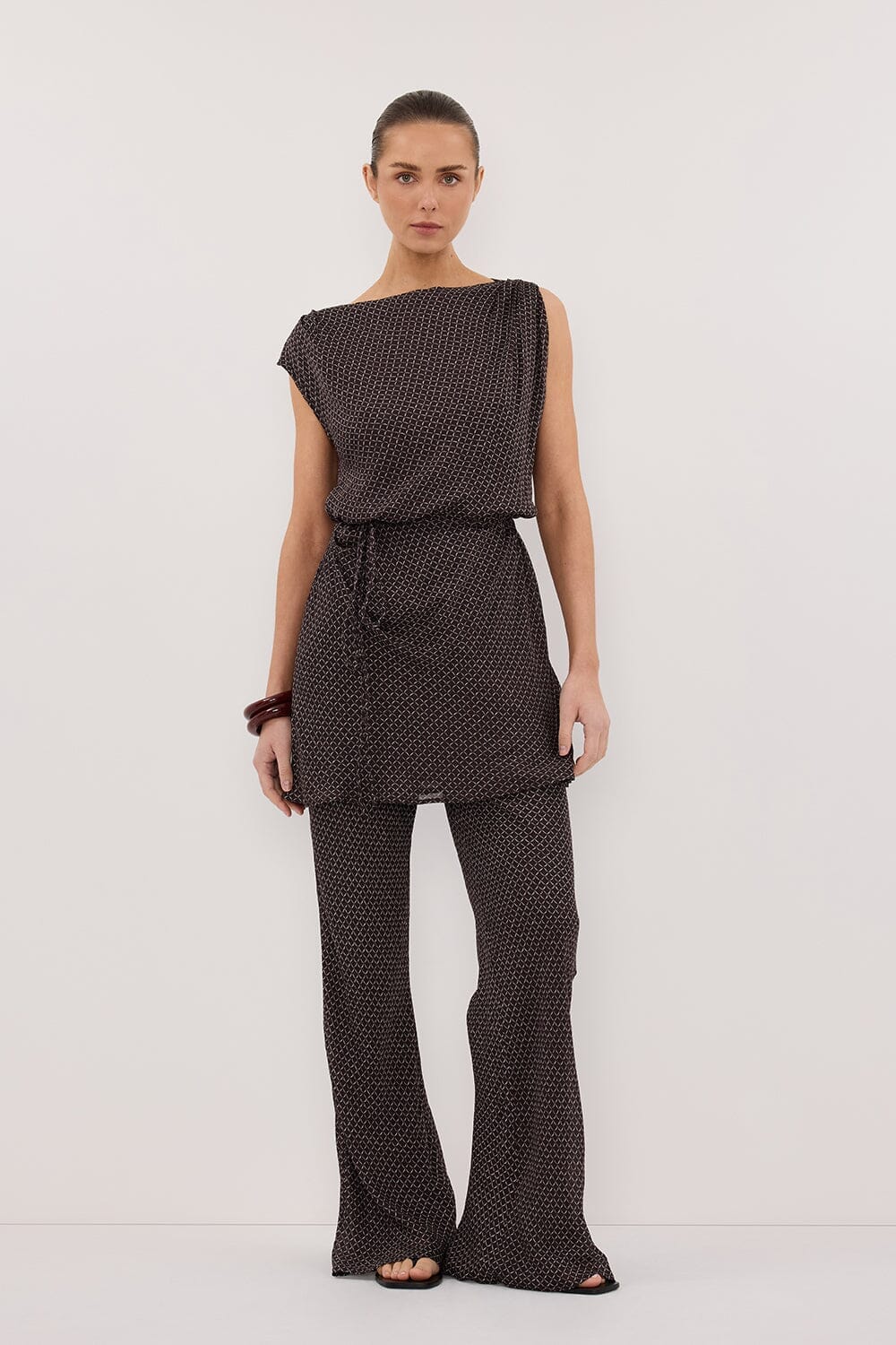 TIA CHOC MICRO CHECK BIAS PANT - Image 6